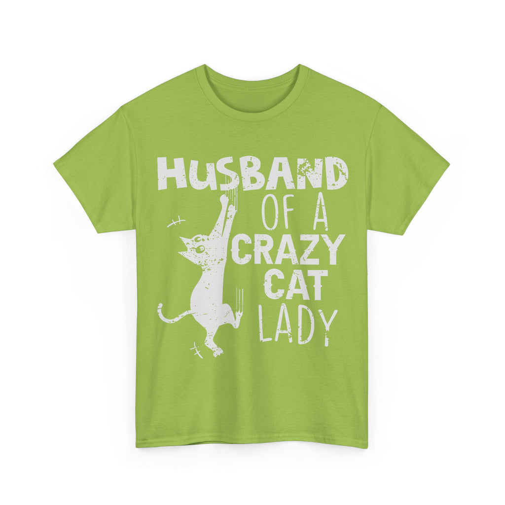 Husband Of A Crazy Cat Lady Tee Shirt - Cat Owner T-Shirt - Gift For Cat Lovers NEW