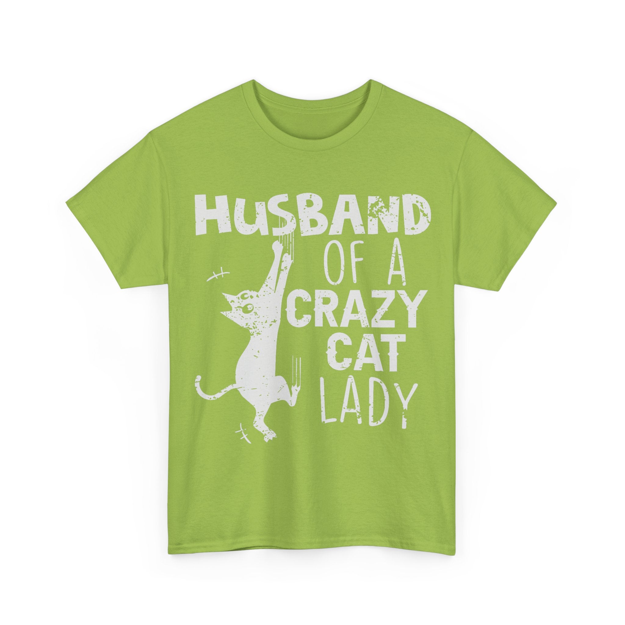 Husband Of A Crazy Cat Lady Tee Shirt - Cat Owner T-Shirt - Gift For Cat Lovers NEW