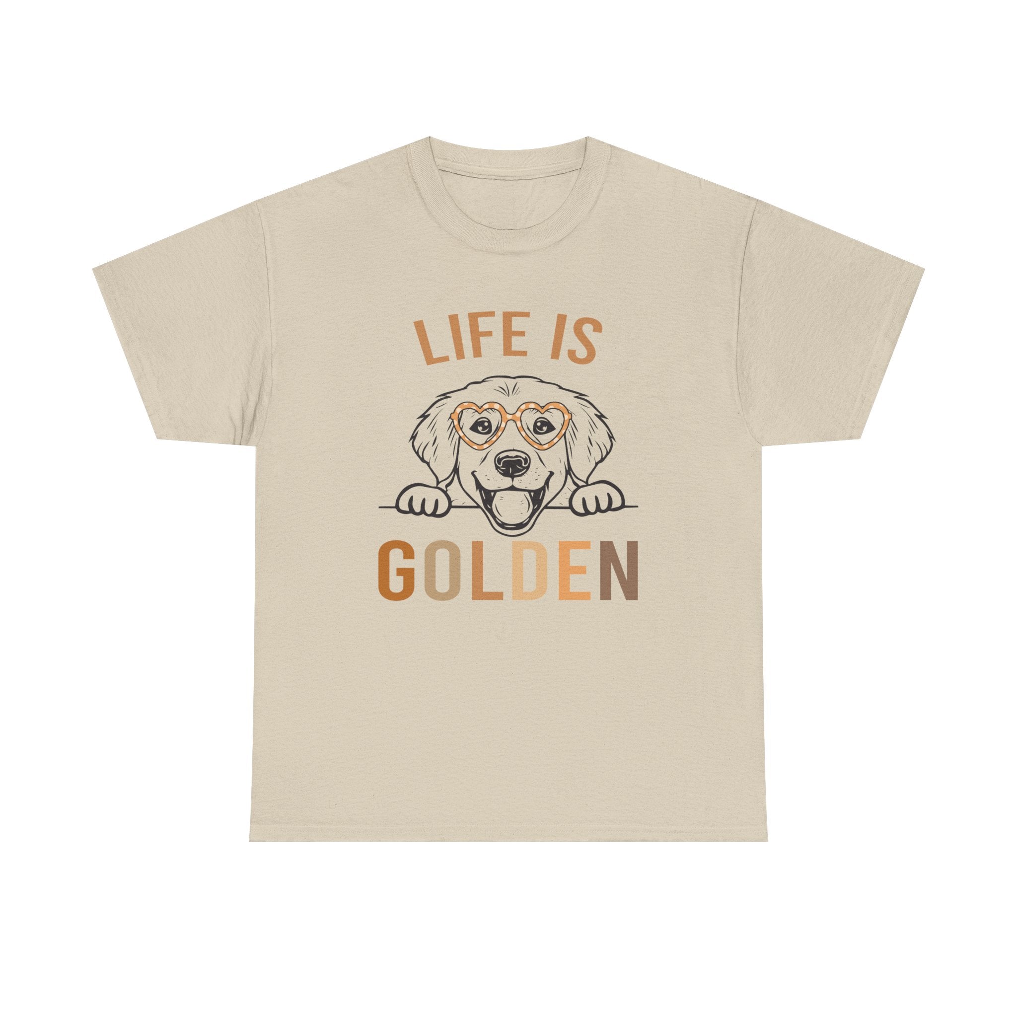 Life Is Golden Tee Shirt - Gift For Golden Retriever  Dog Owners - Labrador Golden Retriever Dogs - T-Shirt NEW