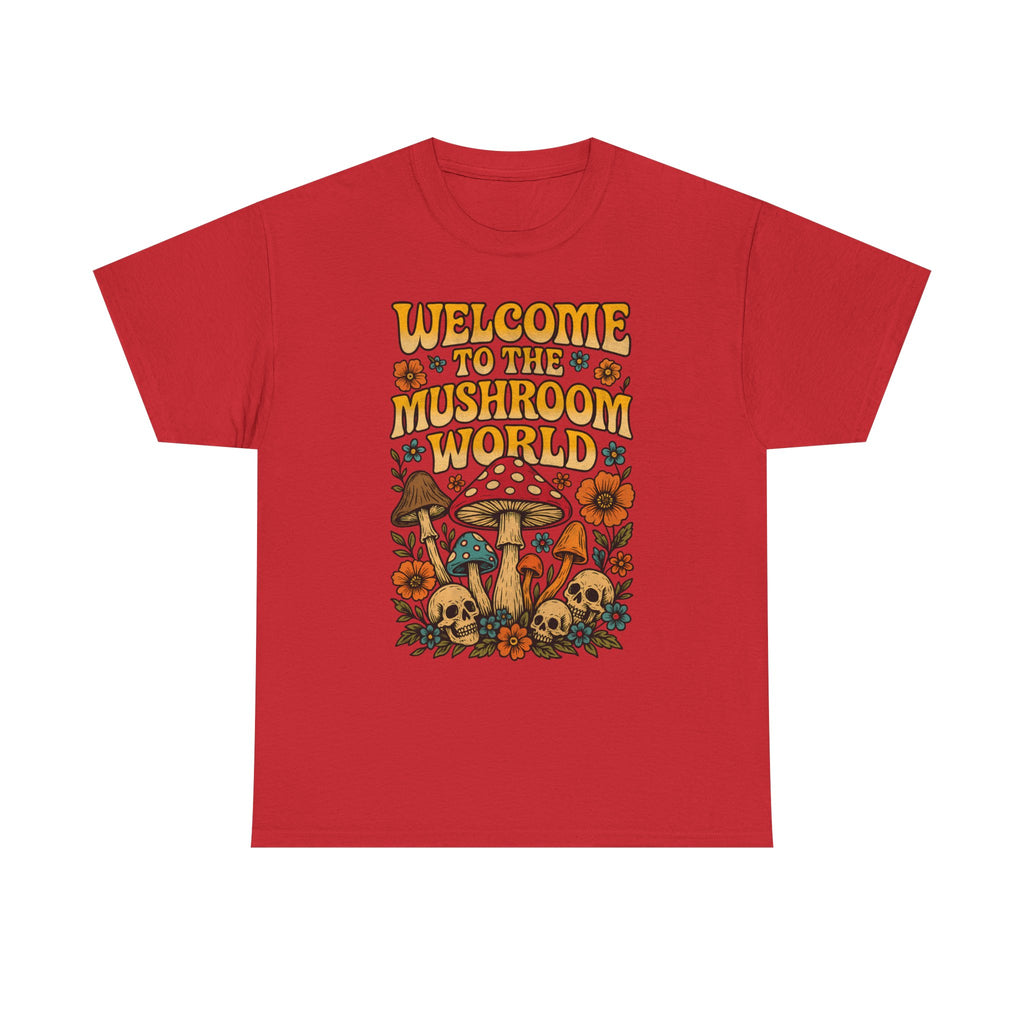 Mushroom World T-Shirt - Retro - Welcome to the Mushroom World - Graphic Tee Shirt Forager Gift
