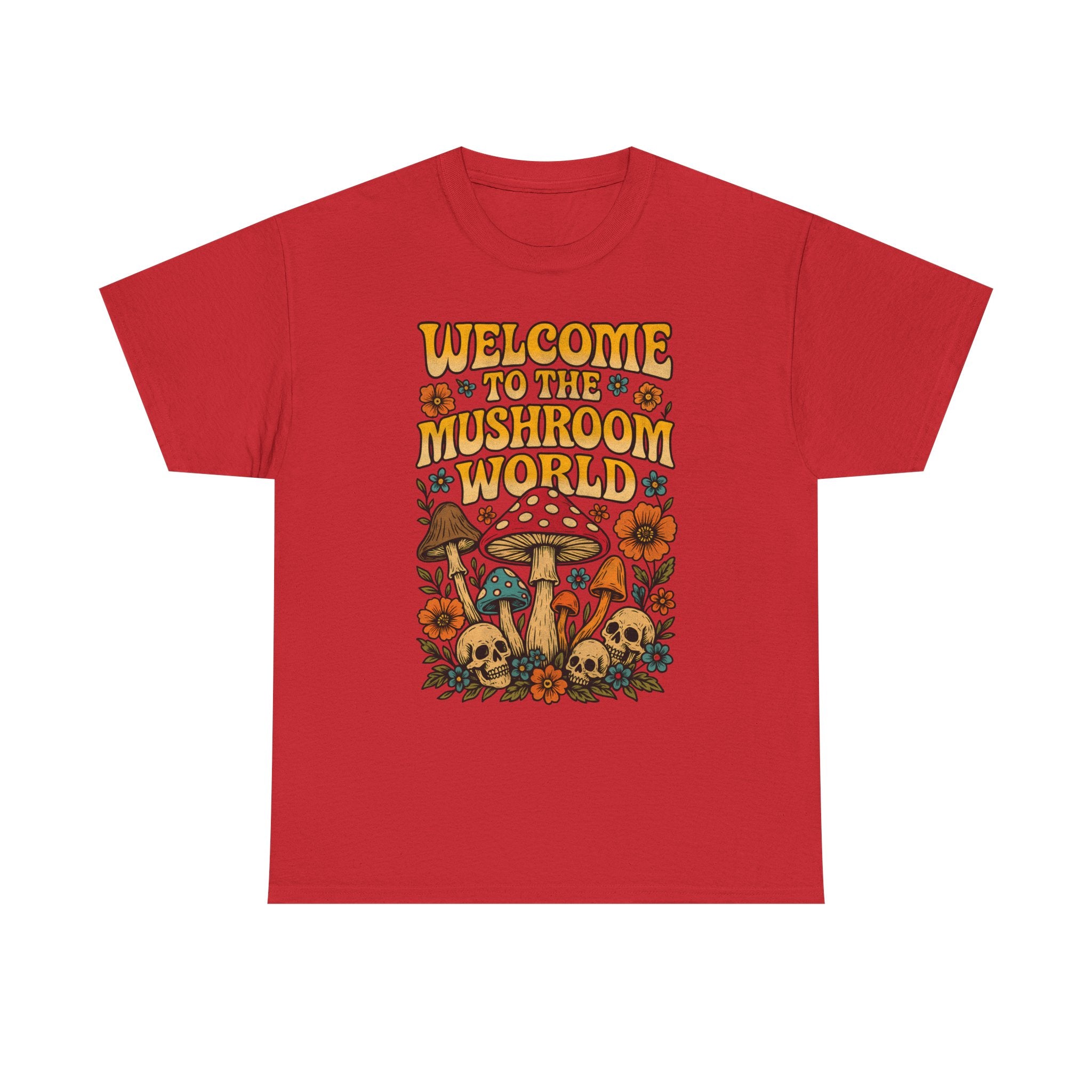 Mushroom World T-Shirt - Retro - Welcome to the Mushroom World - Graphic Tee Shirt Forager Gift