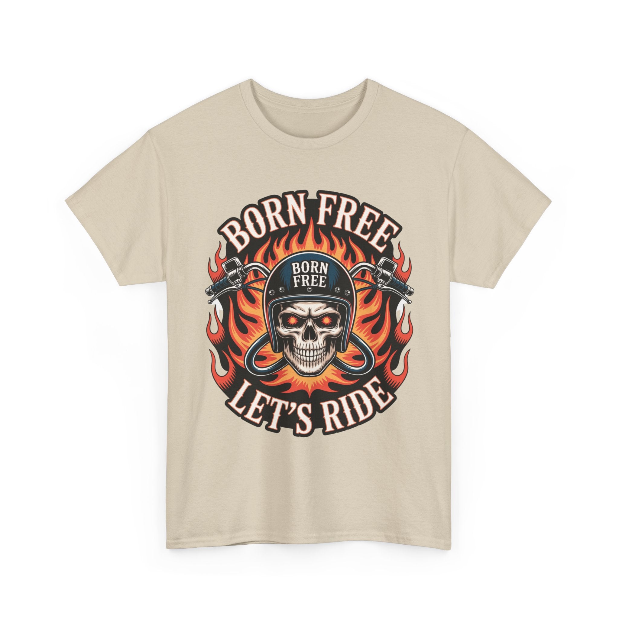 Biker T-Shirt - Born Free Lets Ride - Tee Shirt For Bikers And Motorcycle Enthusiasts NEW