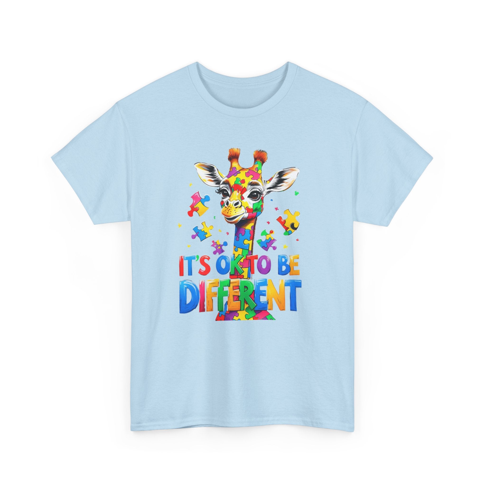 It's OK To Be Different Giraffe Tee Shift - Autism ADHD ASD Aspergers Awareness T Shirt - Gift