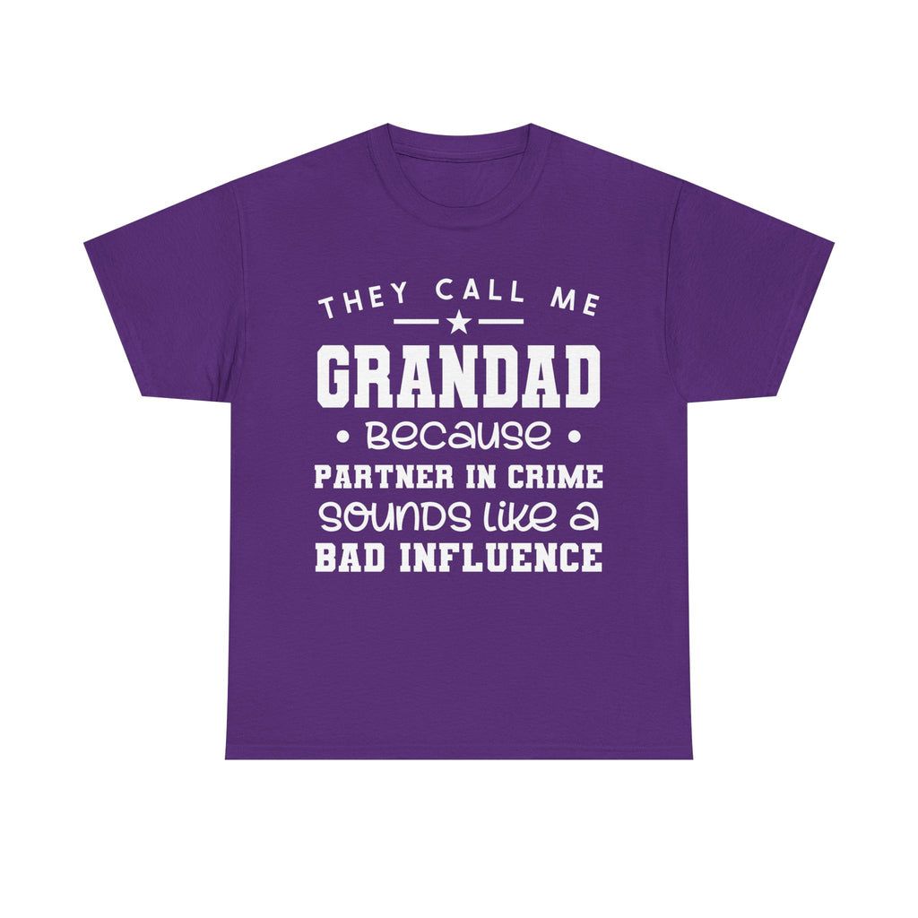 They Call Me Grandad Partner In Crime Tee Shirt - Funny T-Shirt Gift For Grandad Grandpa NEW
