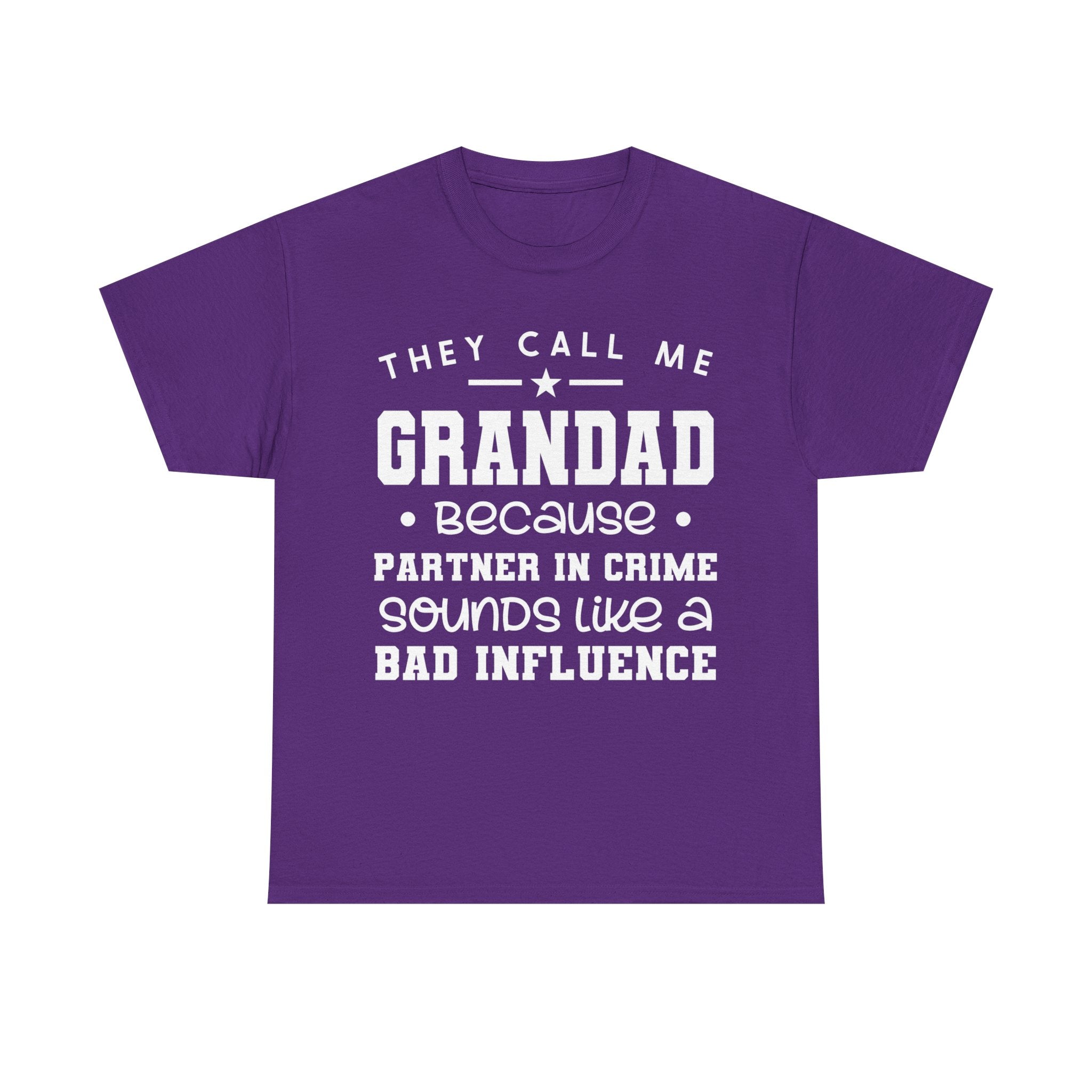 They Call Me Grandad Partner In Crime Tee Shirt - Funny T-Shirt Gift For Grandad Grandpa NEW