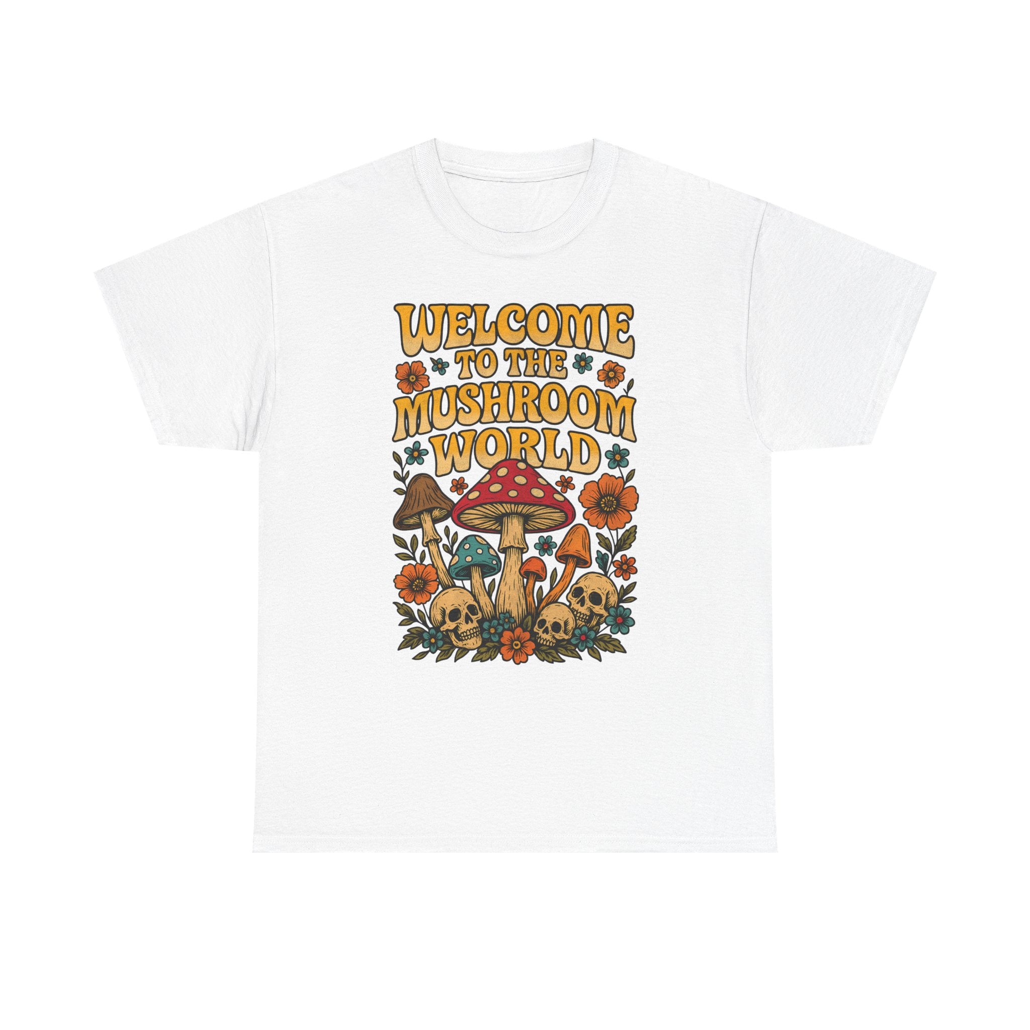Mushroom World T-Shirt - Retro - Welcome to the Mushroom World - Graphic Tee Shirt Forager Gift