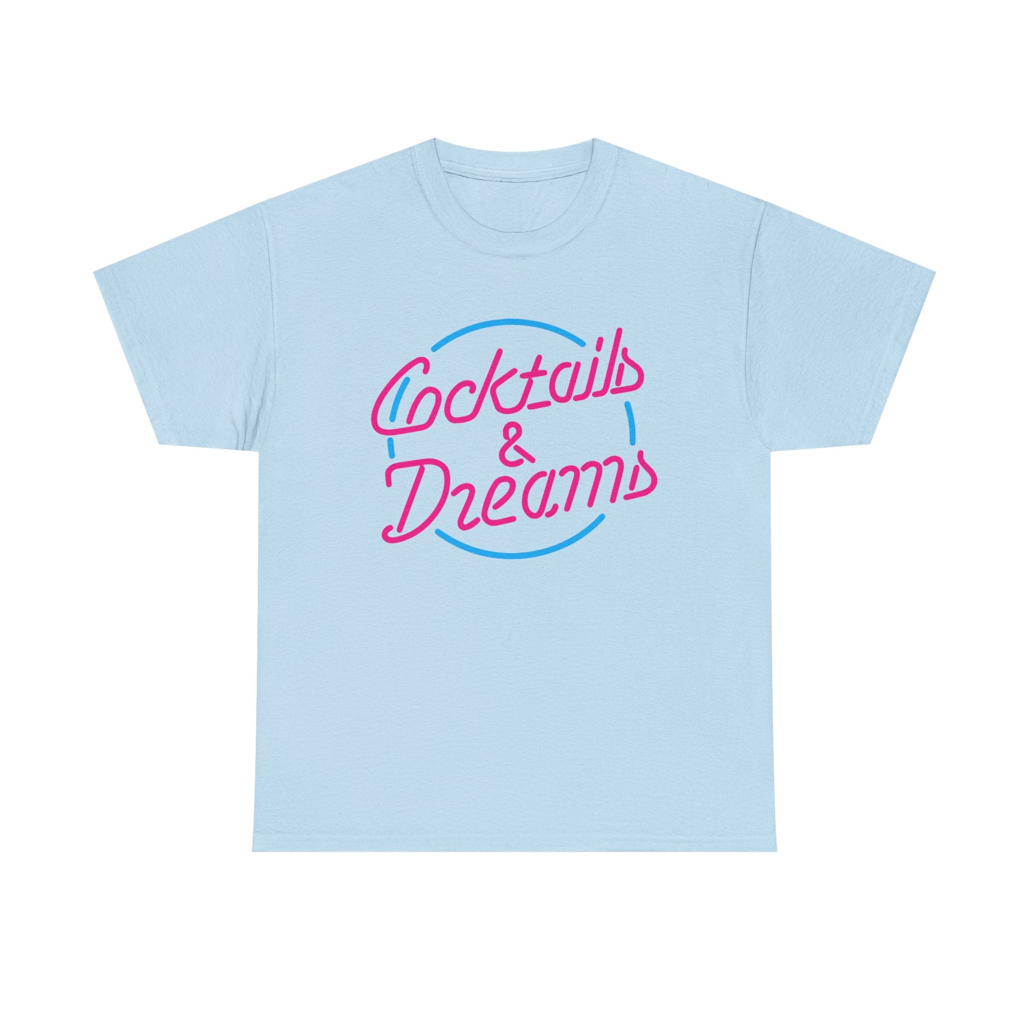 Cocktails & Dreams T-Shirt - 90s Retro Neon Cocktail Movie Tee Shirt - NEW