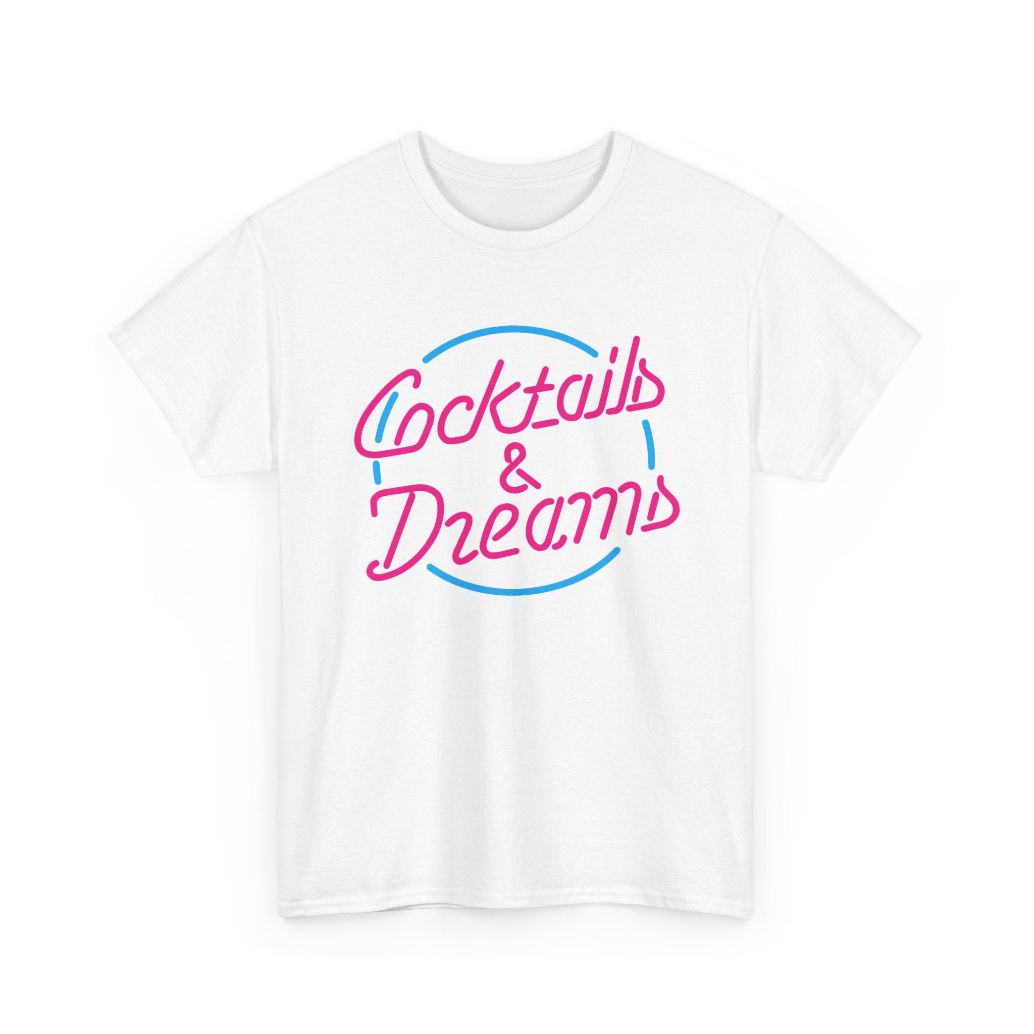 Cocktails & Dreams T-Shirt - 90s Retro Neon Cocktail Movie Tee Shirt - NEW