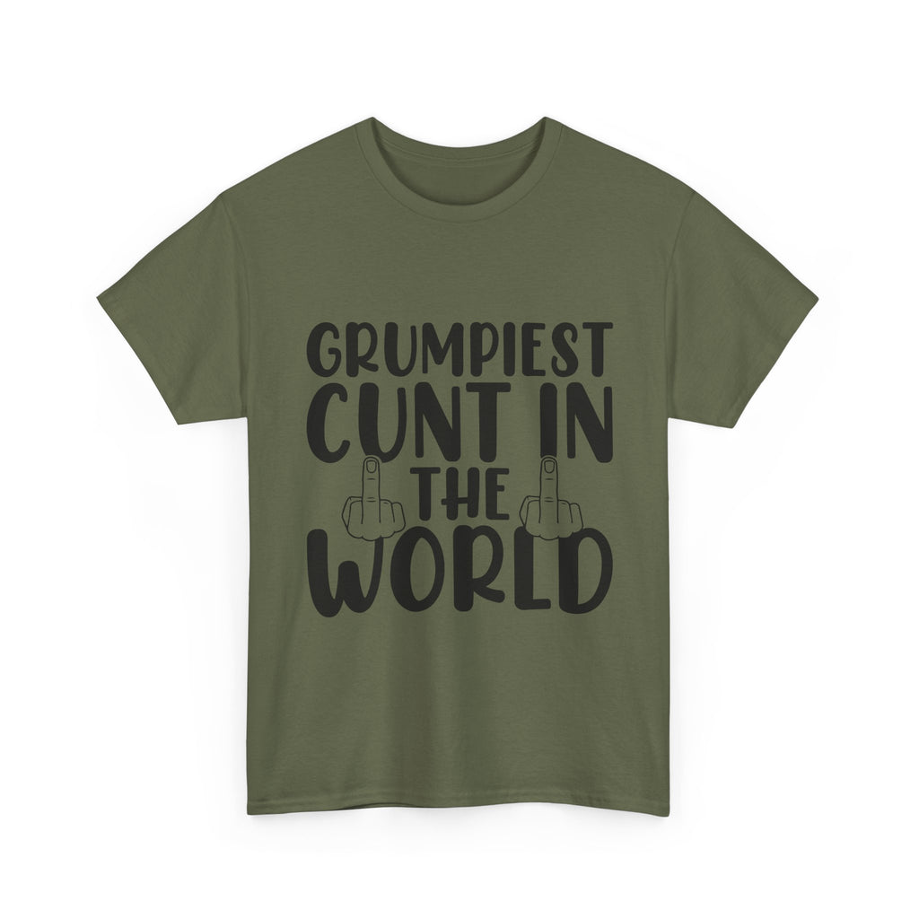 Funny Tee - Grumpiest C*nt in the World - Offensive Funny Sarcastic Middle Finger Shirt Dad Gift