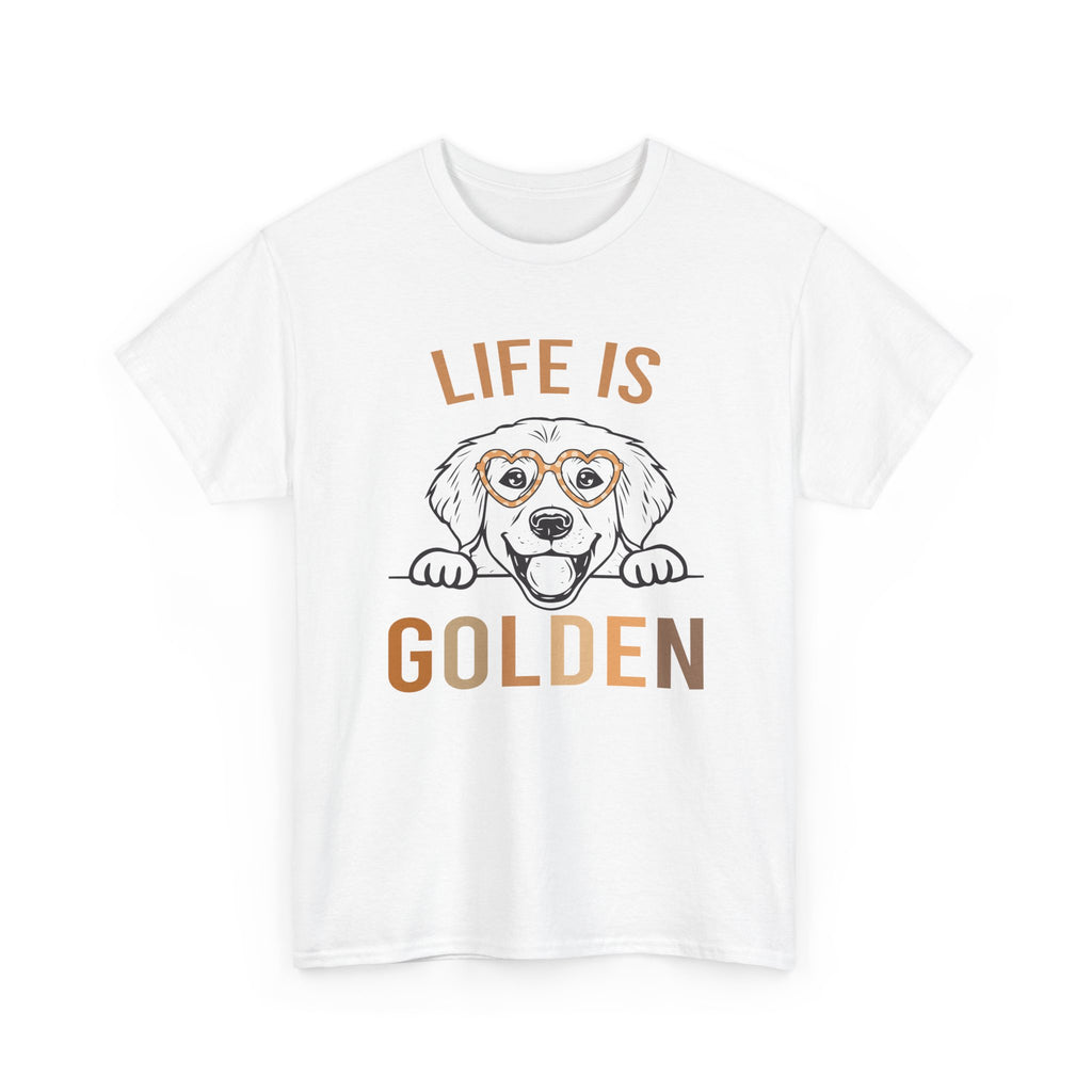 Life Is Golden Tee Shirt - Gift For Golden Retriever  Dog Owners - Labrador Golden Retriever Dogs - T-Shirt NEW