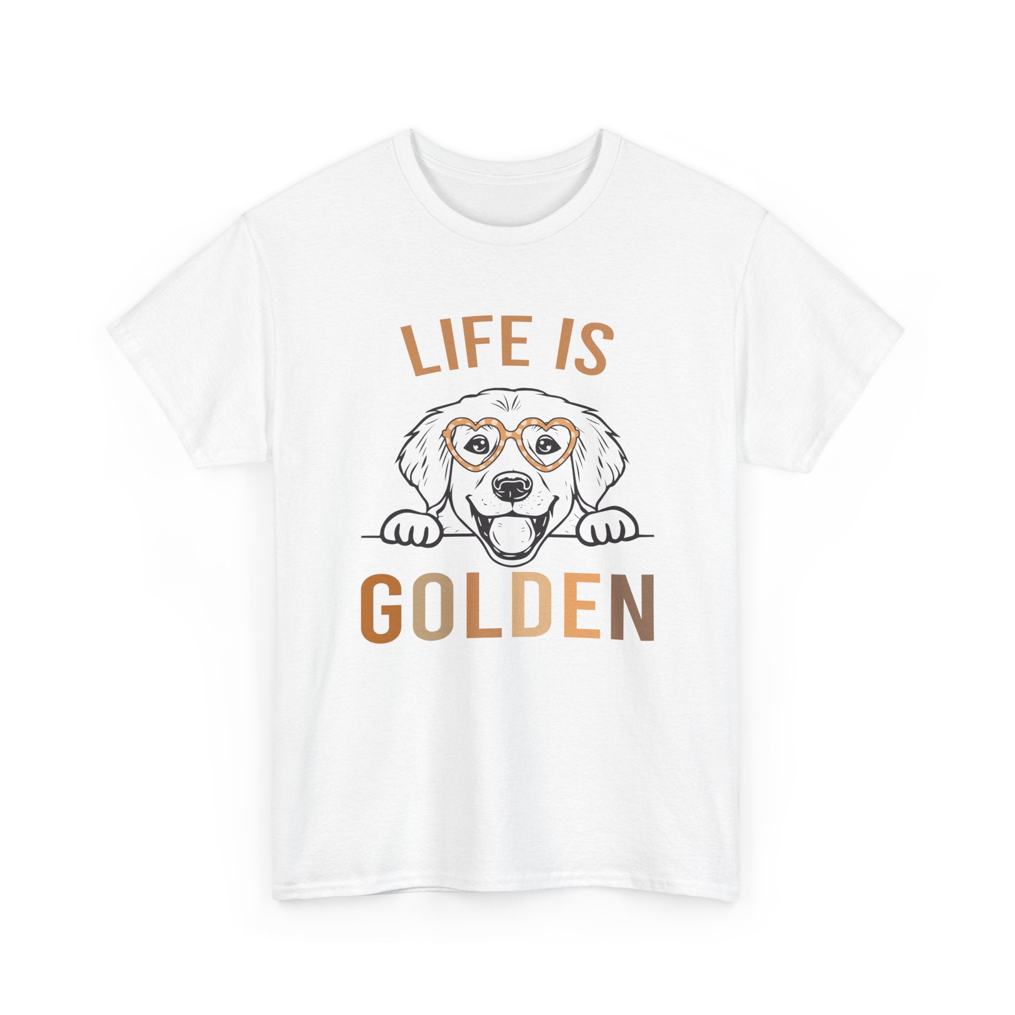 Life Is Golden Tee Shirt - Gift For Golden Retriever  Dog Owners - Labrador Golden Retriever Dogs - T-Shirt NEW