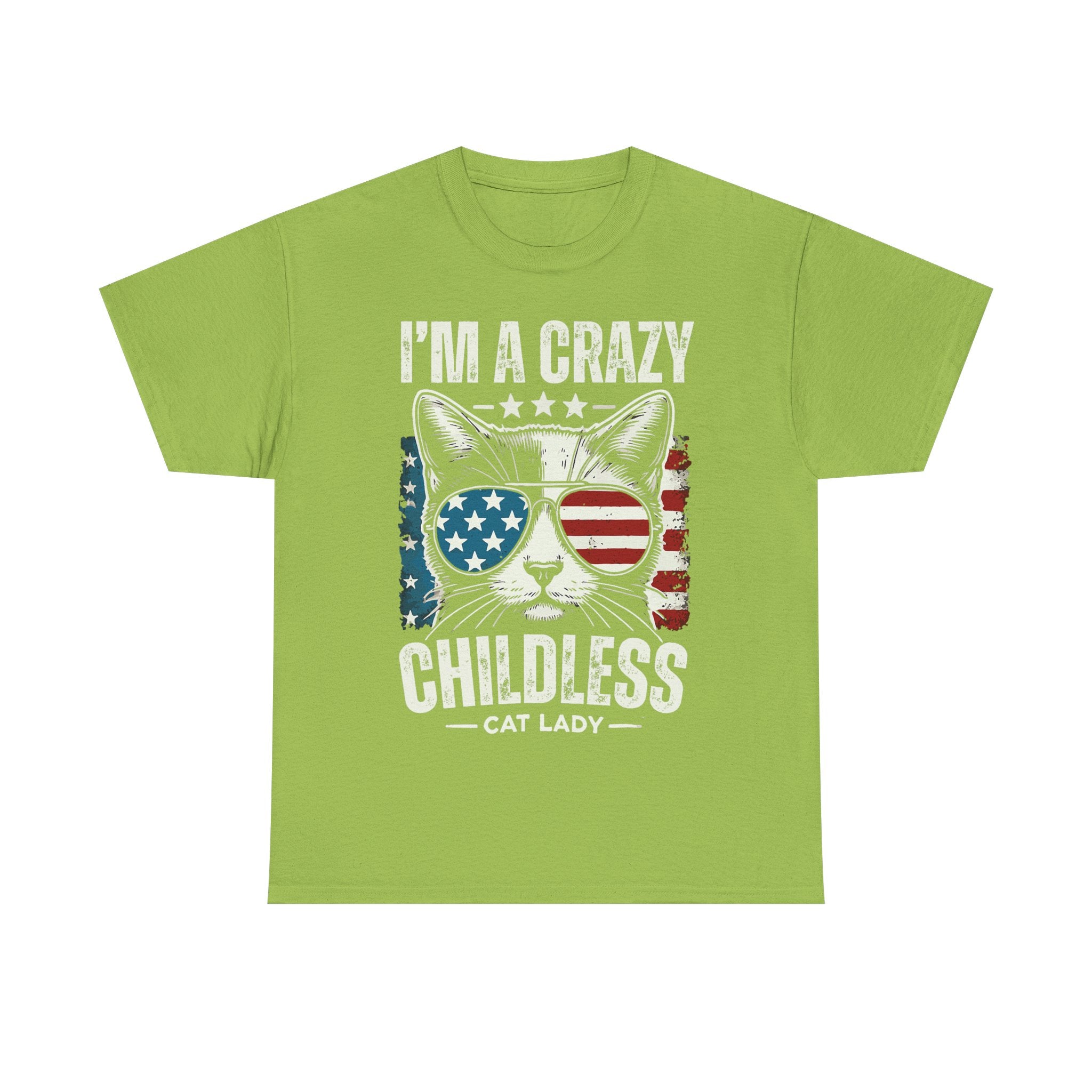 I'm A Crazy Childless Cat Lady Tee Shirt - Cat Owner Funny T-Shirt Gift - NEW