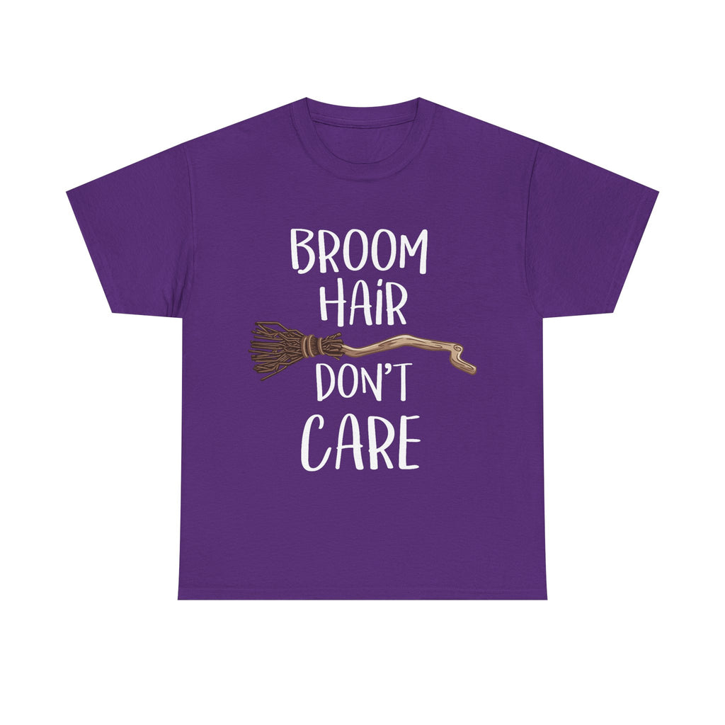Funny Witch T Shirt - Broom Hair Dont Care Tee - Gift For Witches - Wicken T-Shirt NEW