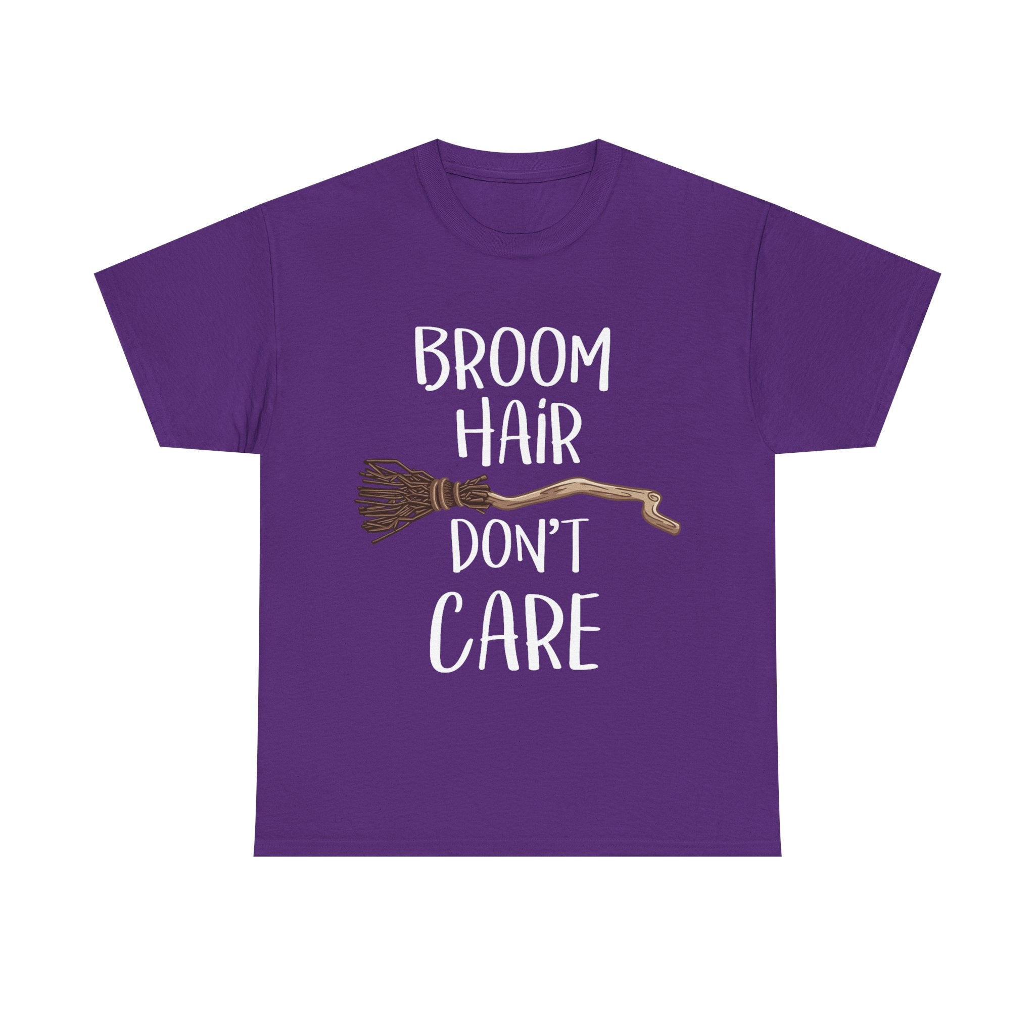 Funny Witch T Shirt - Broom Hair Dont Care Tee - Gift For Witches - Wicken T-Shirt NEW