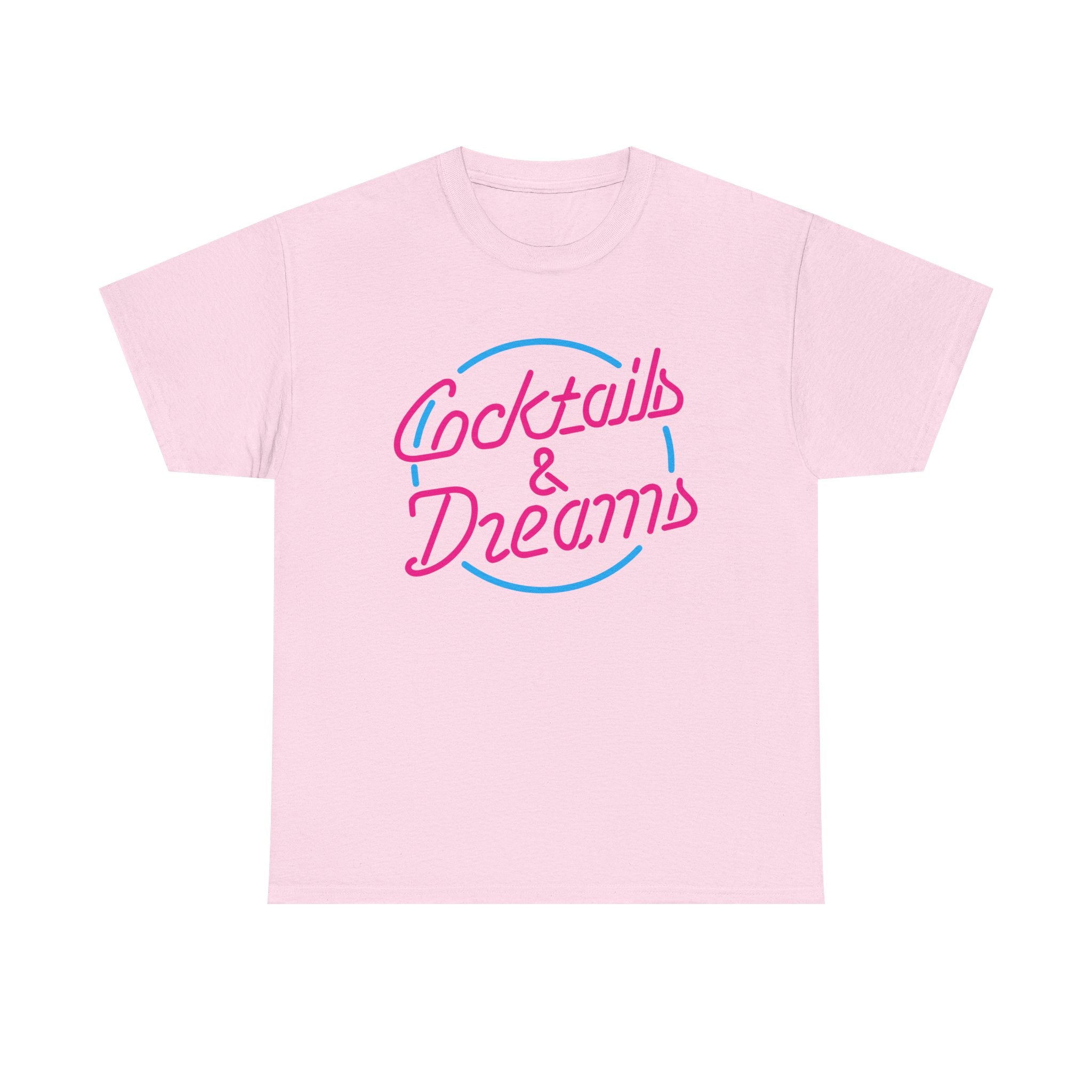 Cocktails & Dreams T-Shirt - 90s Retro Neon Cocktail Movie Tee Shirt - NEW