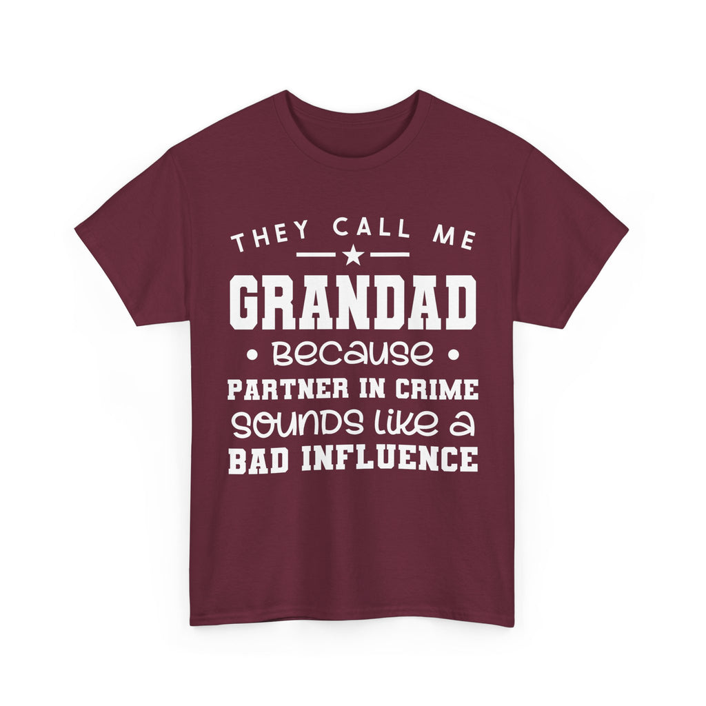 They Call Me Grandad Partner In Crime Tee Shirt - Funny T-Shirt Gift For Grandad Grandpa NEW