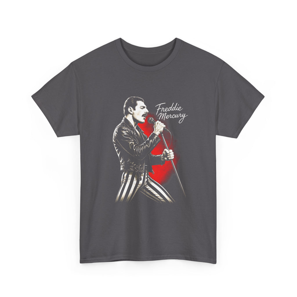 Freddy Mercury Red Heart Graphic T-Shirt - Retro Vintage Queen Band T-Shirt - NEW