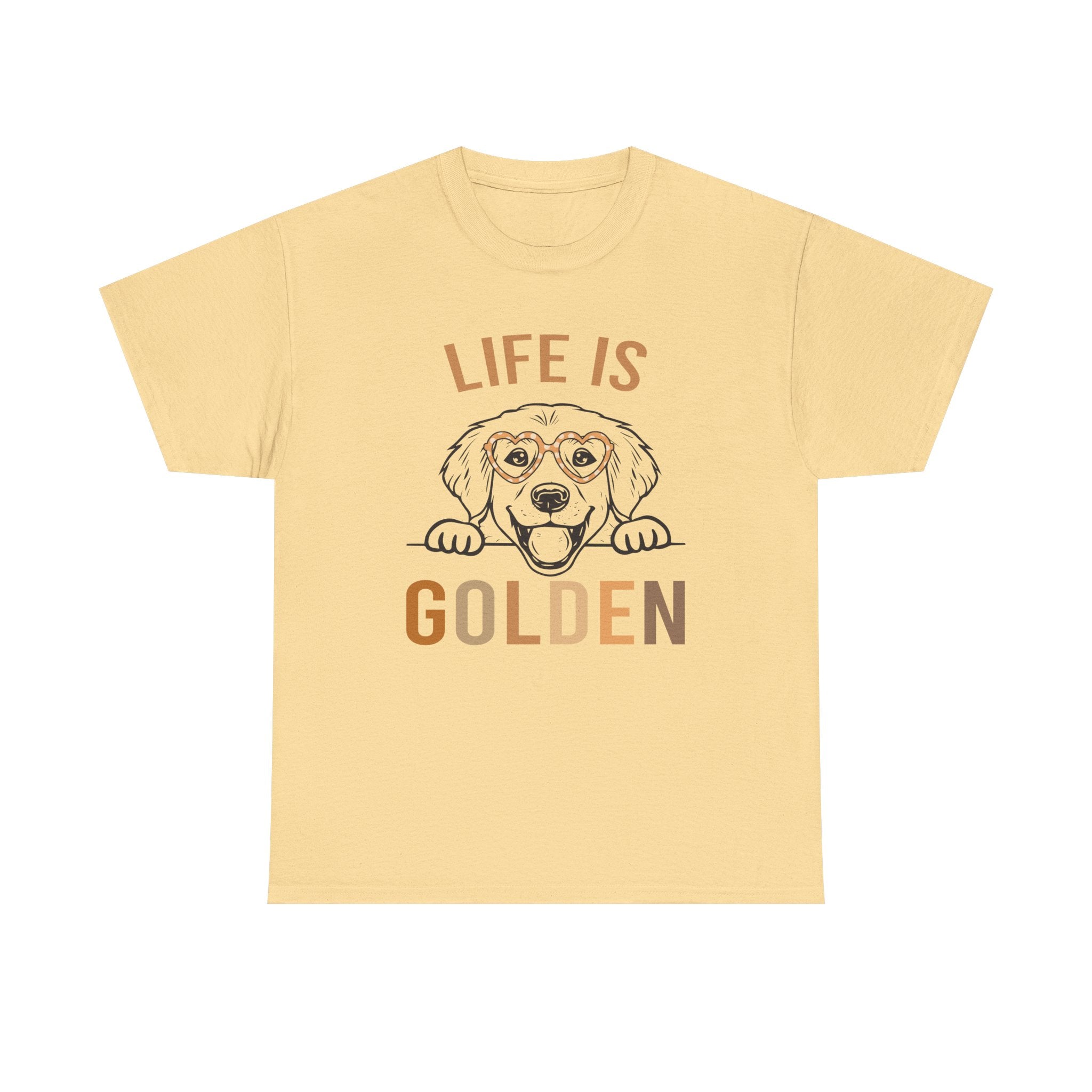 Life Is Golden Tee Shirt - Gift For Golden Retriever  Dog Owners - Labrador Golden Retriever Dogs - T-Shirt NEW