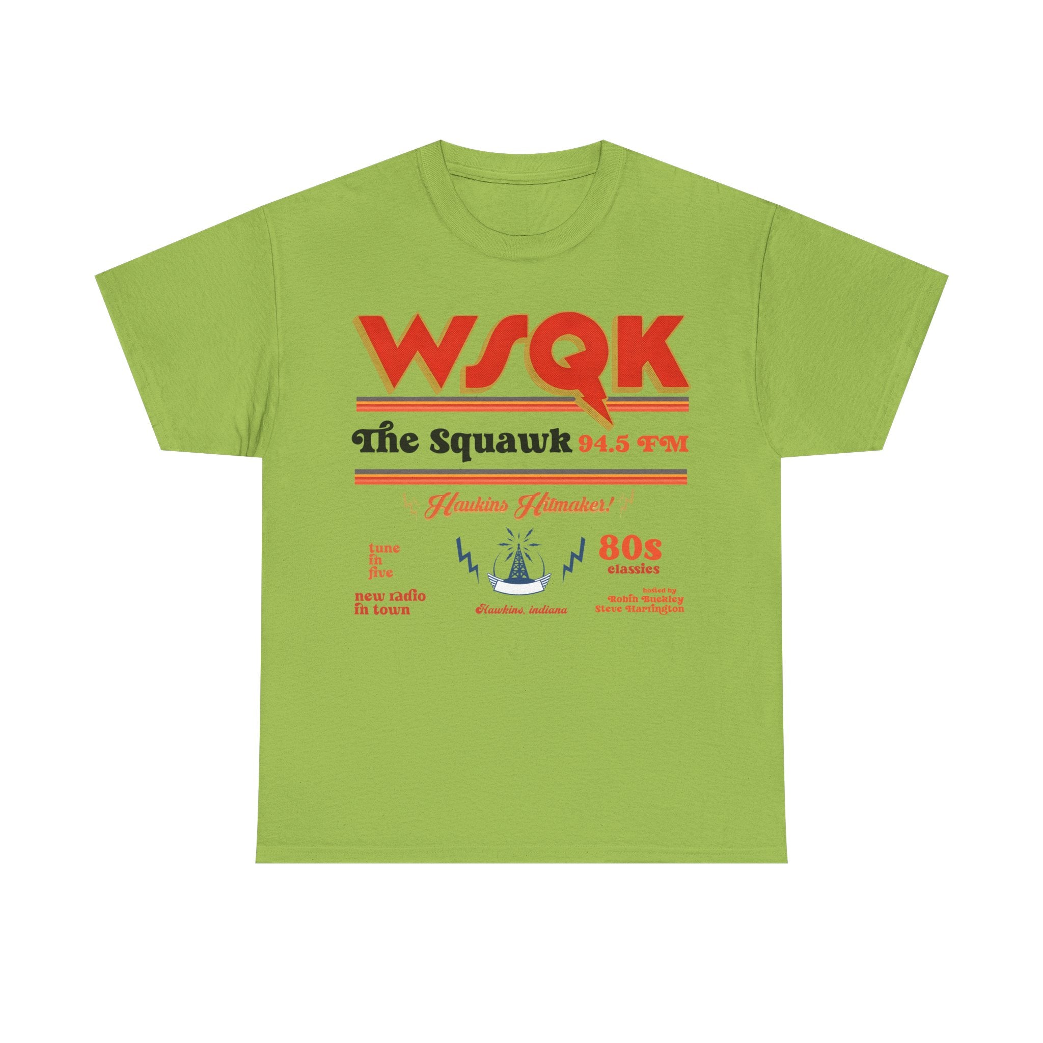 WSQK The Squawk 94.5 FM Retro 80s Radio Tee Shirt - Stranger Things T-Shirt