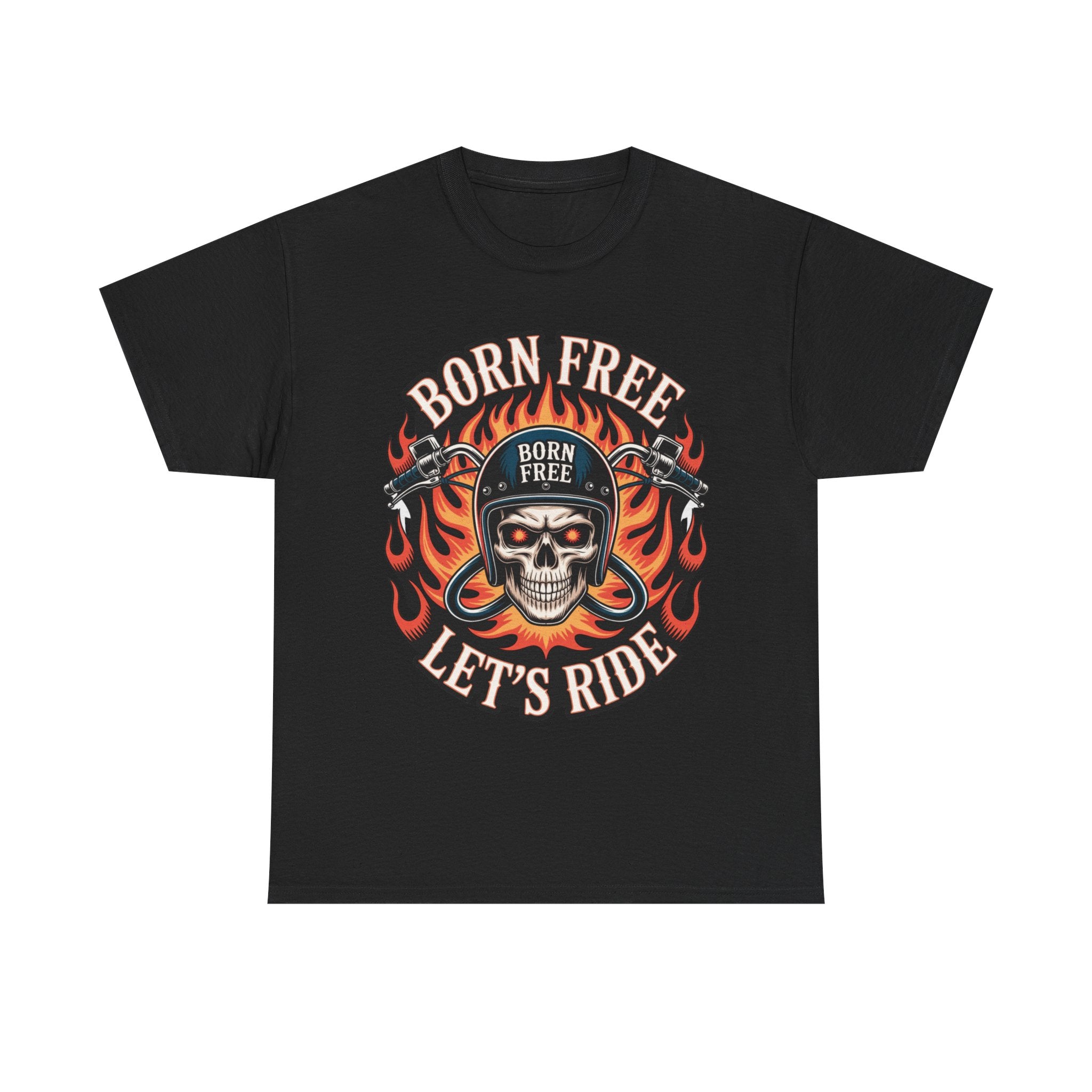 Biker T-Shirt - Born Free Lets Ride - Tee Shirt For Bikers And Motorcycle Enthusiasts NEW