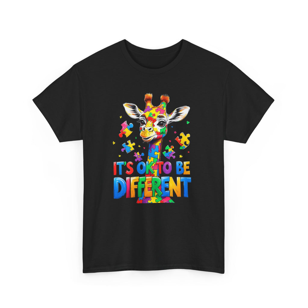 It's OK To Be Different Giraffe Tee Shift - Autism ADHD ASD Aspergers Awareness T Shirt - Gift