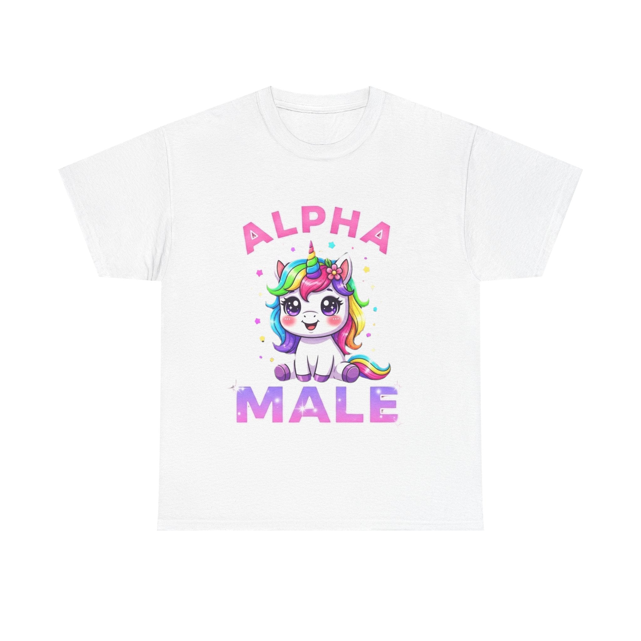 Alpha Male Unicorn T-Shirt - Funny Gift Tee Shirt - Pride LGBTQ Stag Do