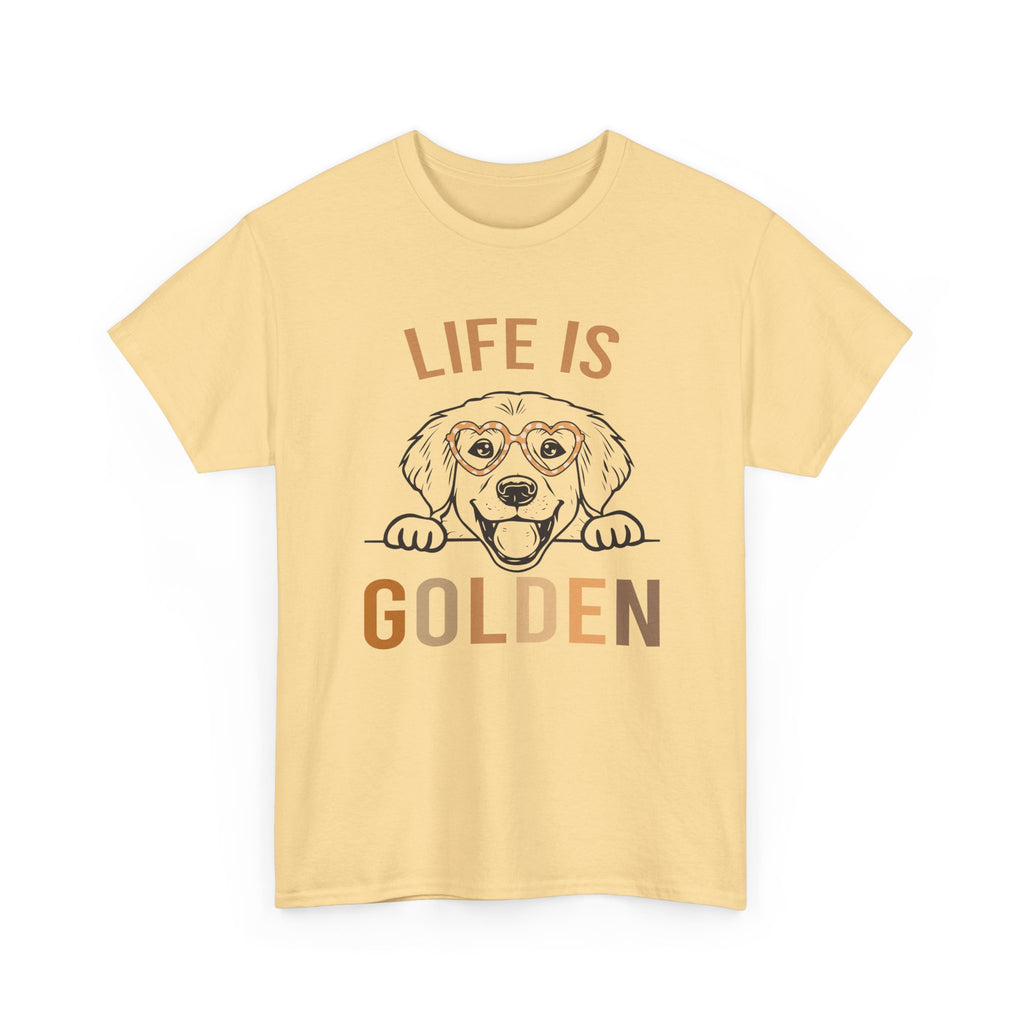 Life Is Golden Tee Shirt - Gift For Golden Retriever  Dog Owners - Labrador Golden Retriever Dogs - T-Shirt NEW