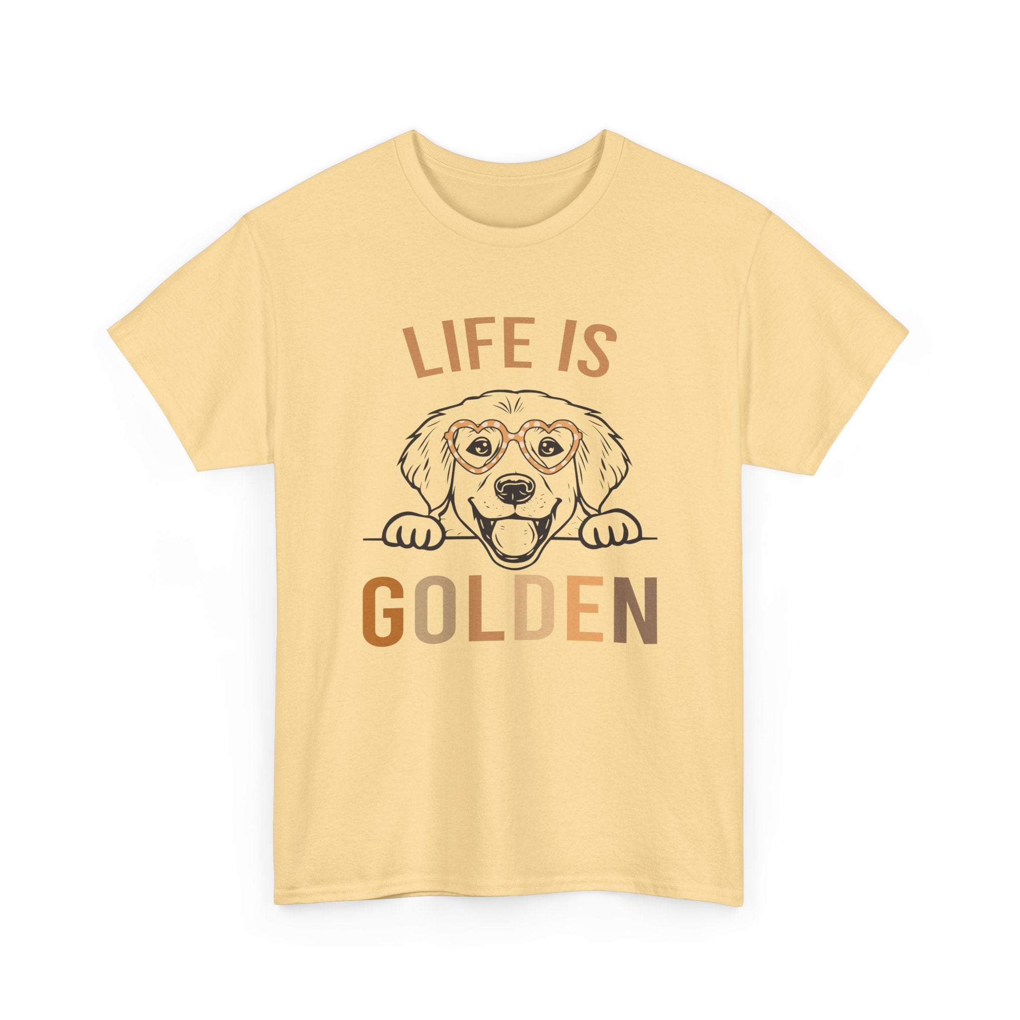 Life Is Golden Tee Shirt - Gift For Golden Retriever  Dog Owners - Labrador Golden Retriever Dogs - T-Shirt NEW