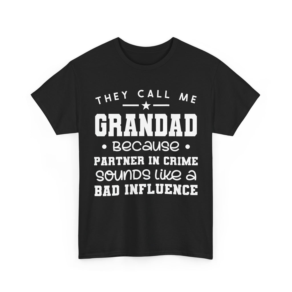 They Call Me Grandad Partner In Crime Tee Shirt - Funny T-Shirt Gift For Grandad Grandpa NEW
