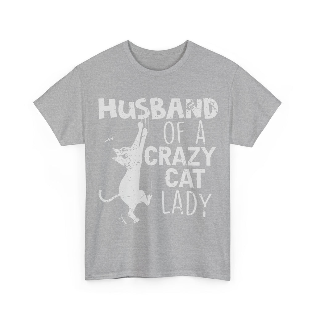 Husband Of A Crazy Cat Lady Tee Shirt - Cat Owner T-Shirt - Gift For Cat Lovers NEW