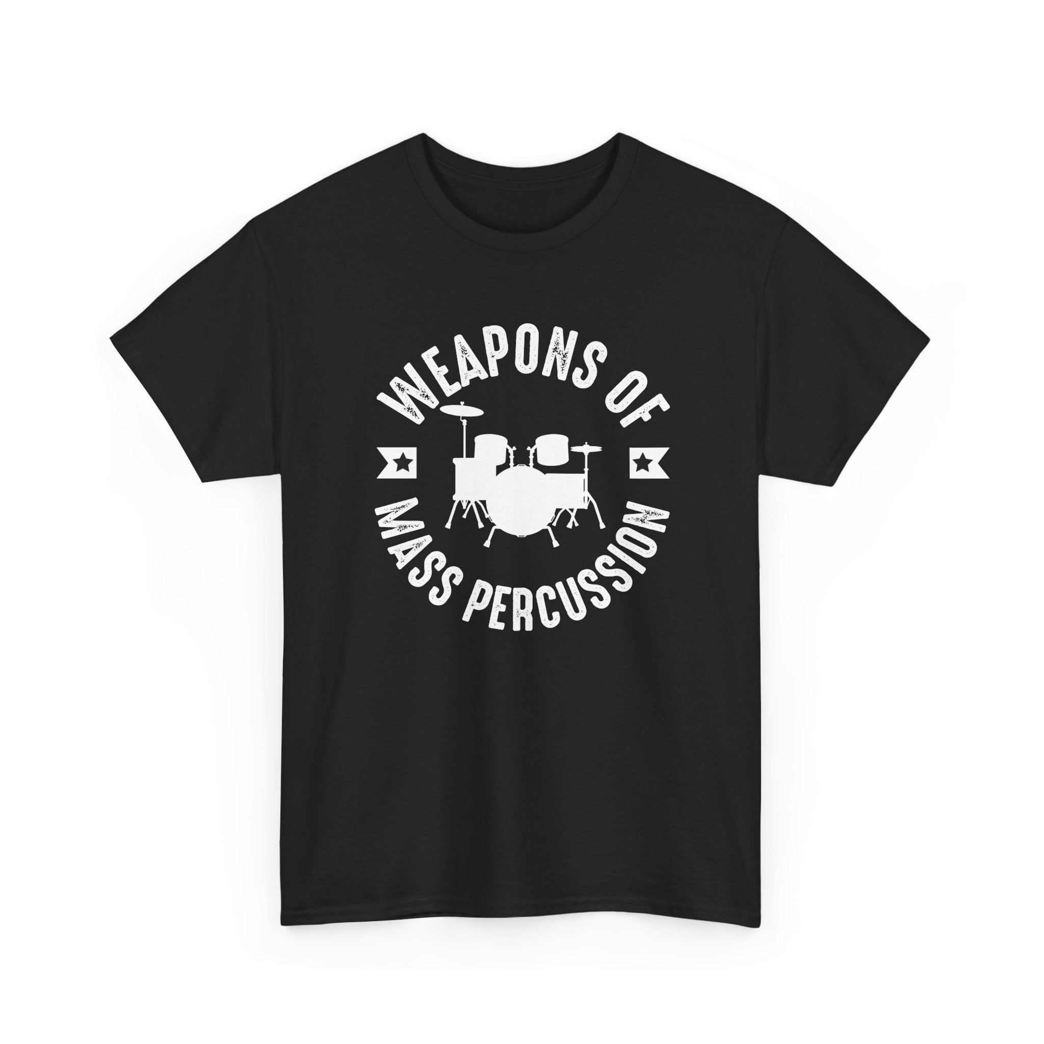 Weapons of Mass Percussion - Funny T-Shirt Gift for Drumers - Drum Kit Tee Shirt