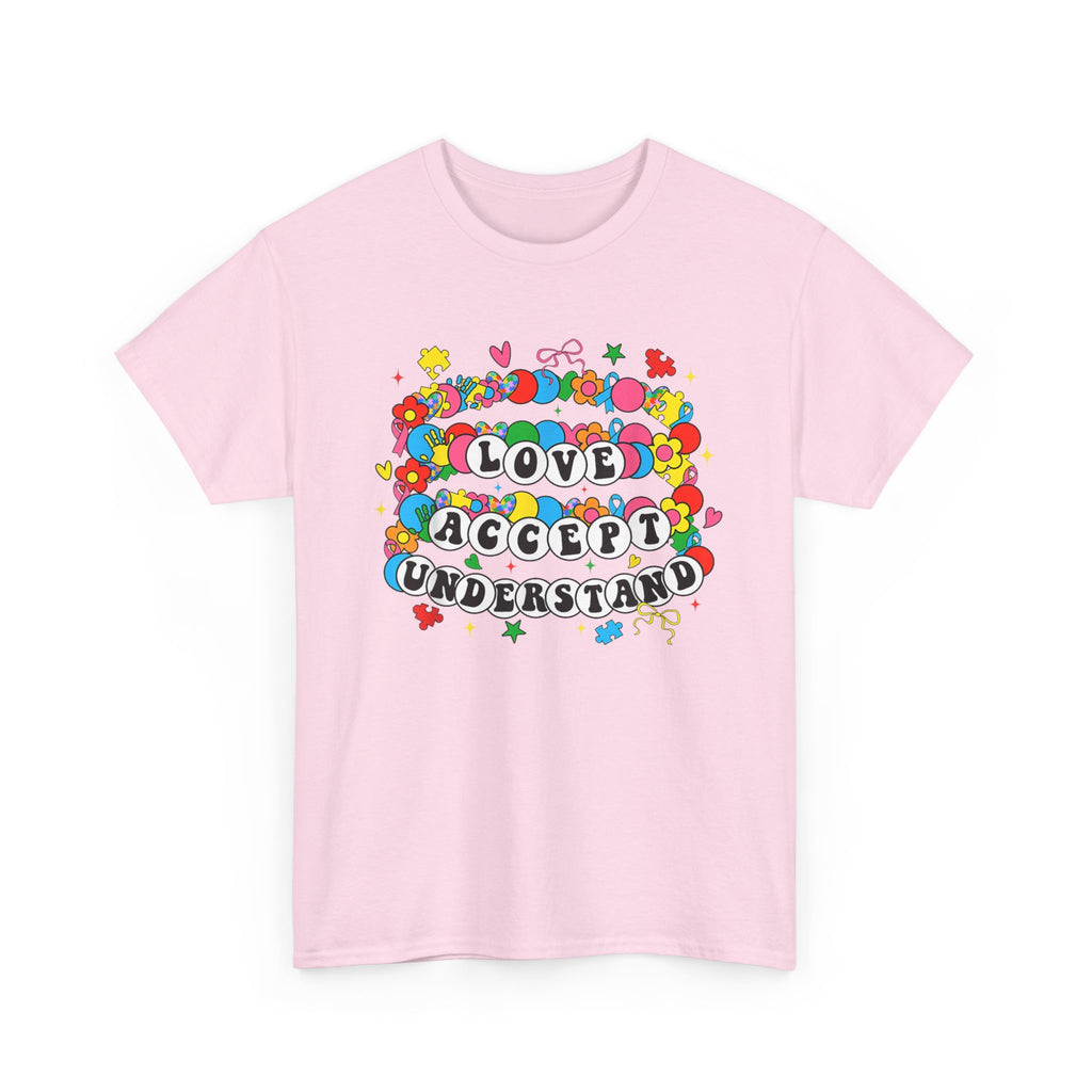 Love Accept Understand T-Shirt — Colorful Retro Rainbow Positivity Autism ADHD Tee