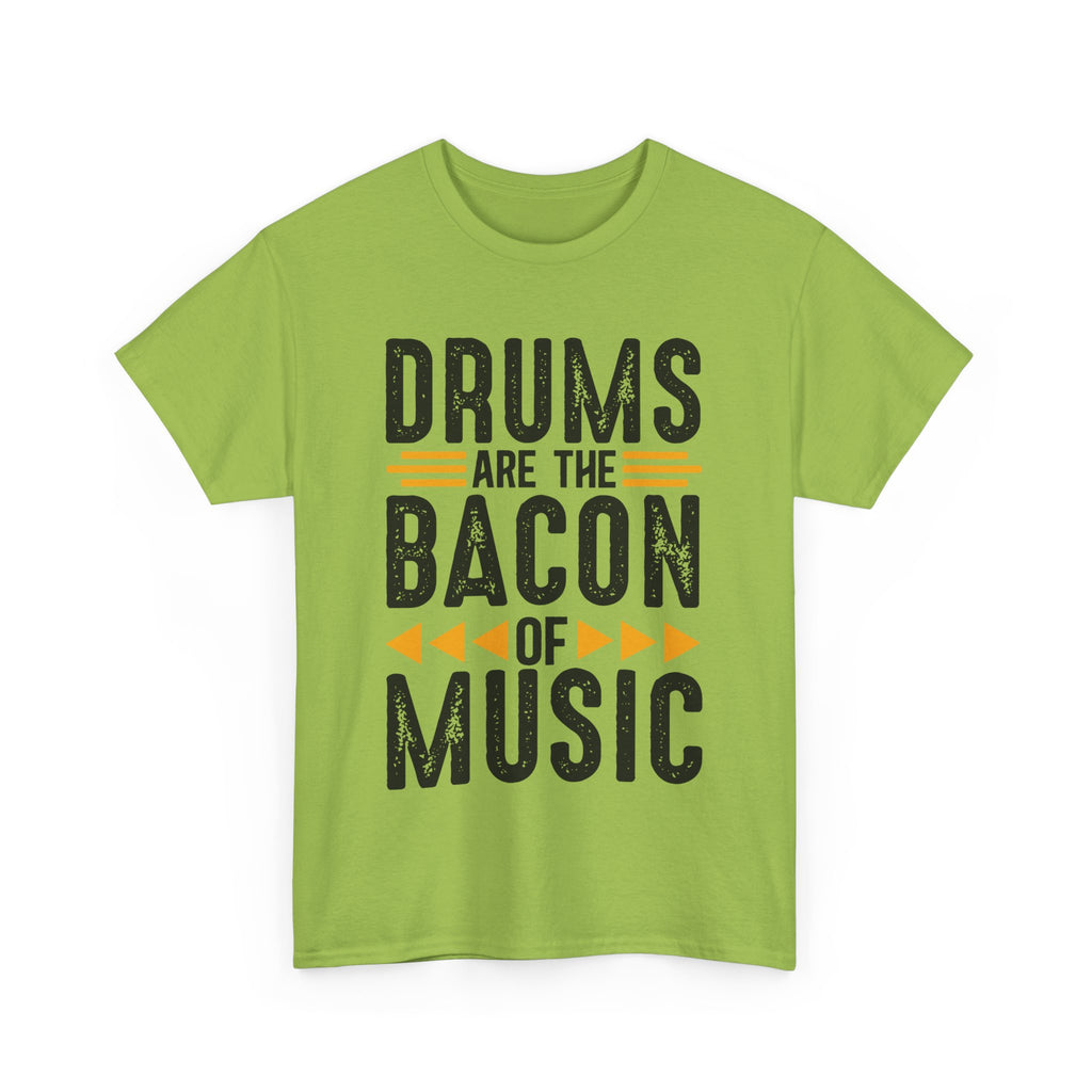 Drums Are the Bacon of Music T-Shirt - Funny Drummer Tee Shirt for Musicians & Band Lovers