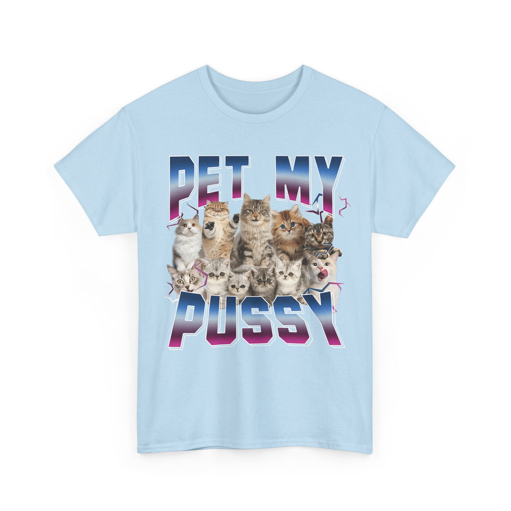 Pet My Pussy T-Shirt - Funny Cat Graphic Tee Shirt Gift for Cat Lovers