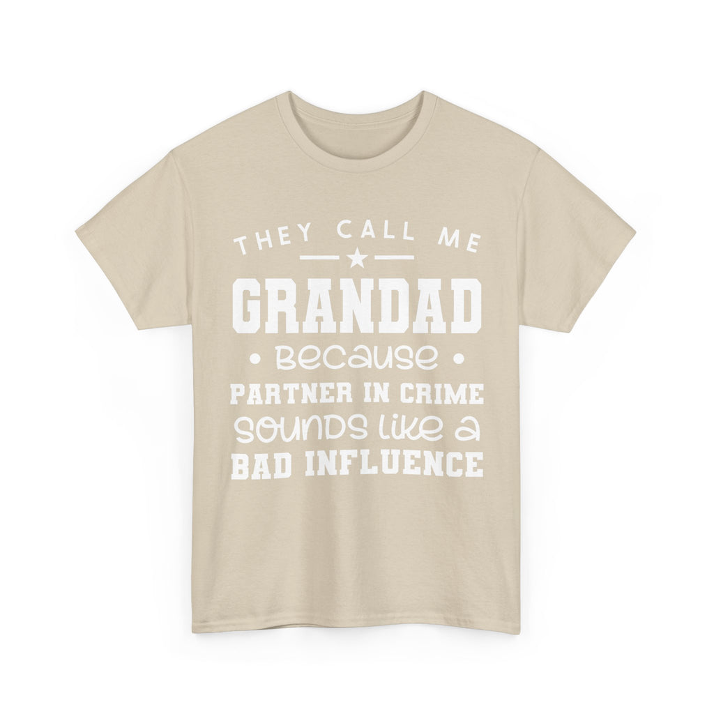 They Call Me Grandad Partner In Crime Tee Shirt - Funny T-Shirt Gift For Grandad Grandpa NEW