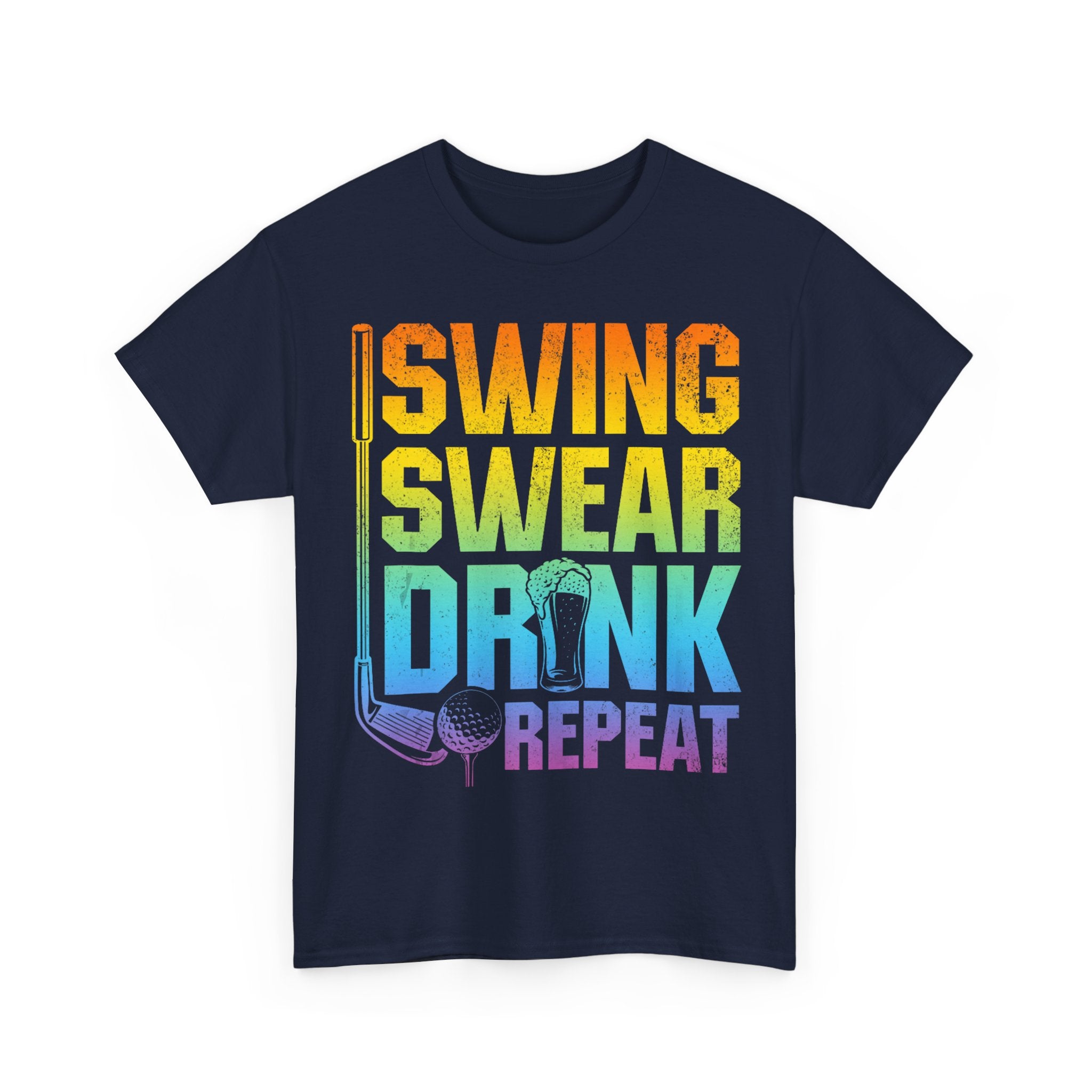 Funny Golf Tee Shirt - Swing Swear Drink Repeat - T-Shirt Gift For Golfers - Golfer Dad Grandad