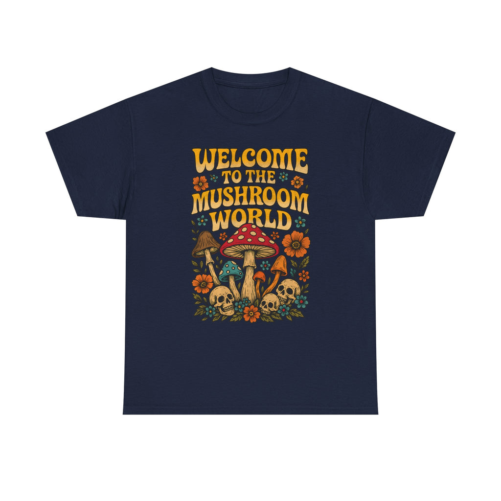 Mushroom World T-Shirt - Retro - Welcome to the Mushroom World - Graphic Tee Shirt Forager Gift