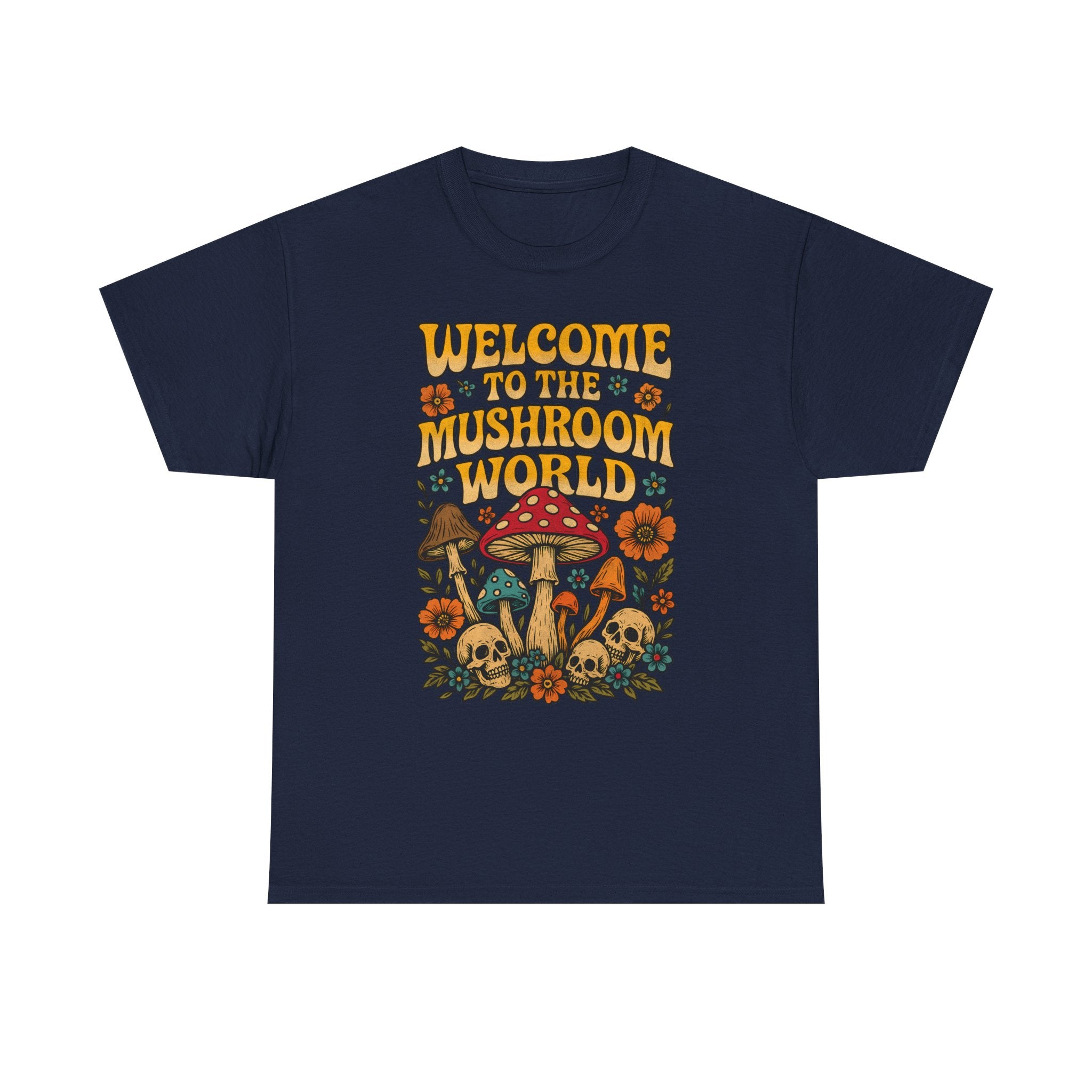 Mushroom World T-Shirt - Retro - Welcome to the Mushroom World - Graphic Tee Shirt Forager Gift