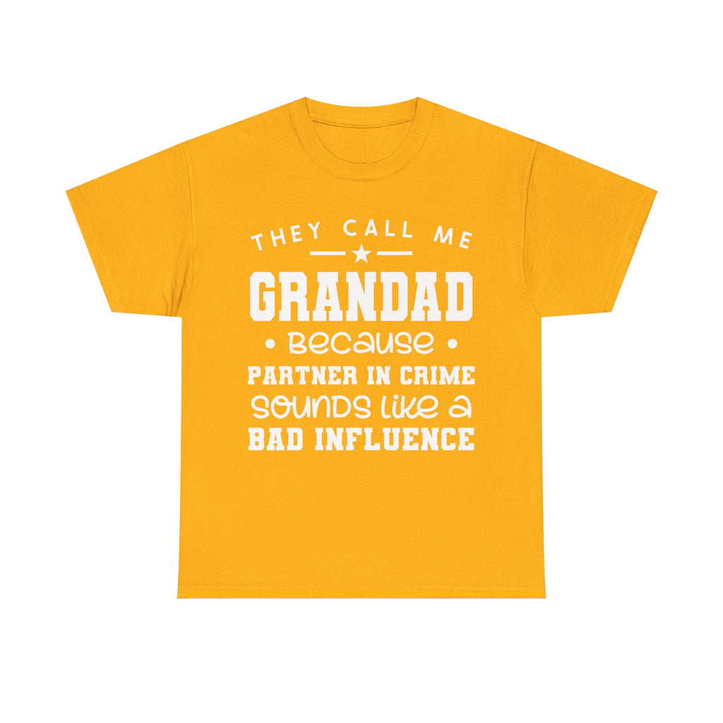 They Call Me Grandad Partner In Crime Tee Shirt - Funny T-Shirt Gift For Grandad Grandpa NEW