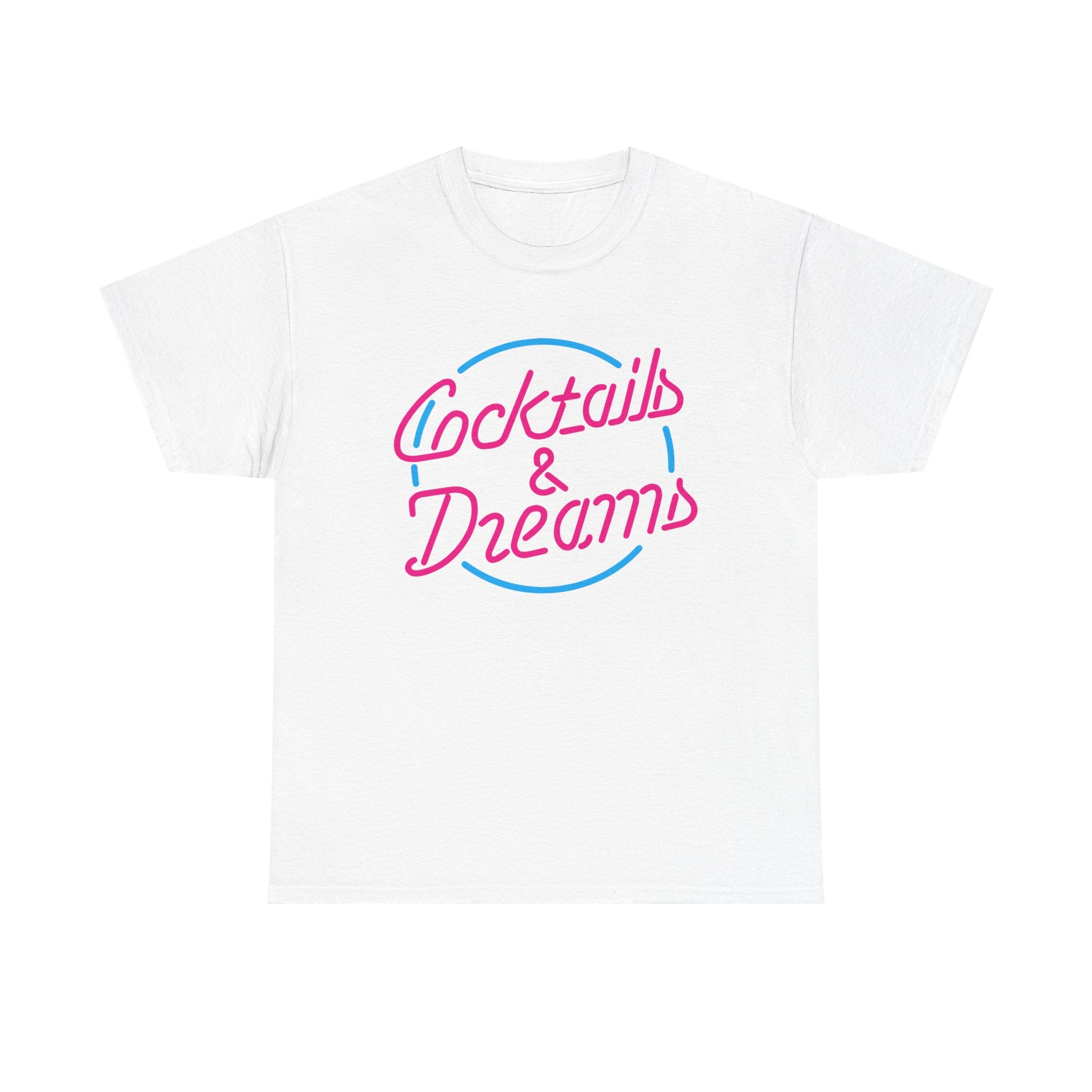 Cocktails & Dreams T-Shirt - 90s Retro Neon Cocktail Movie Tee Shirt - NEW