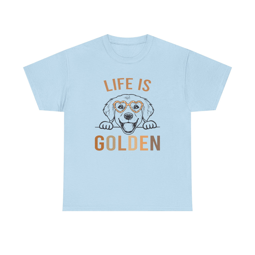 Life Is Golden Tee Shirt - Gift For Golden Retriever  Dog Owners - Labrador Golden Retriever Dogs - T-Shirt NEW