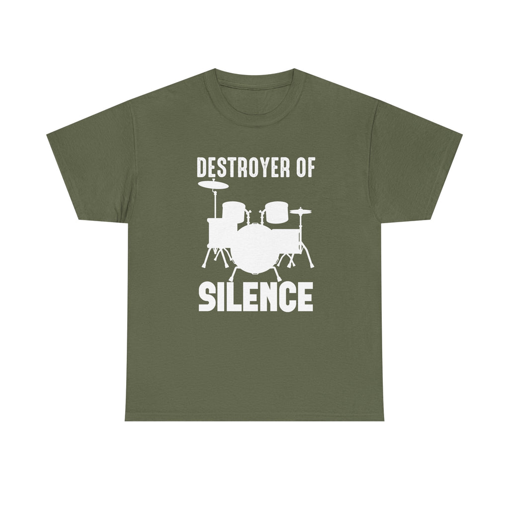 Drummer T-Shirt - Destroyer of Silence"- - Funny Drum Set Tee Shirt NEW