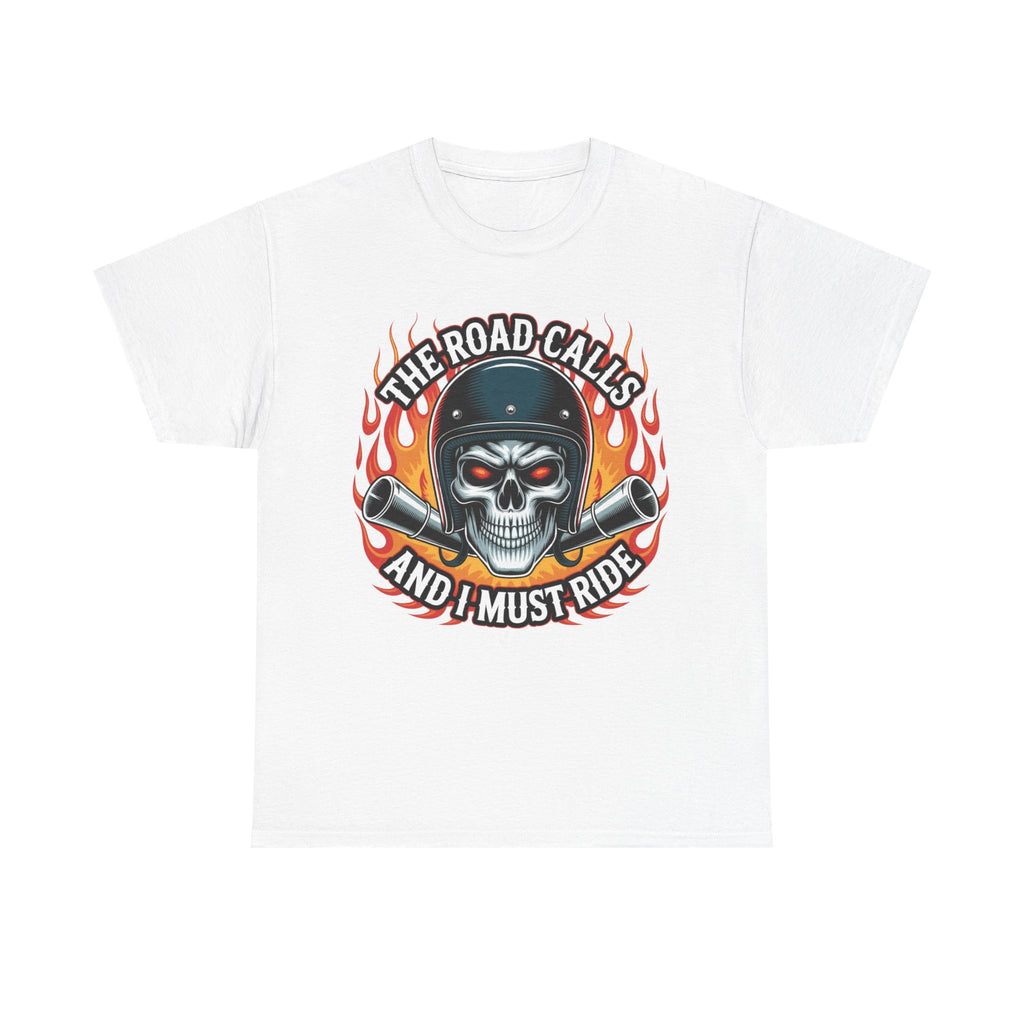 Biker T-Shirt - The Road Calls And I Must Ride - Motorcycle Tee Shirt Gift For Bikers and Harley Bike Enthusiasts