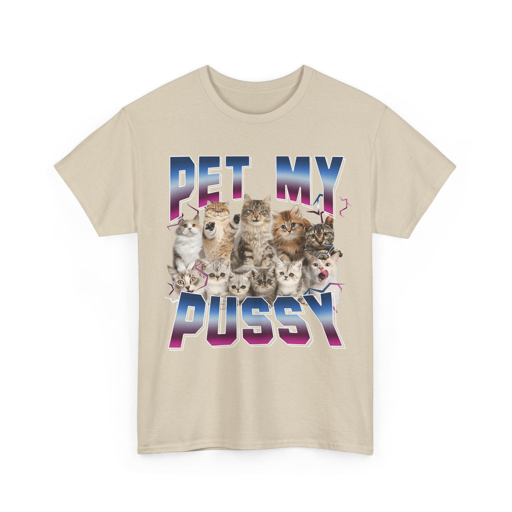 Pet My Pussy T-Shirt - Funny Cat Graphic Tee Shirt Gift for Cat Lovers