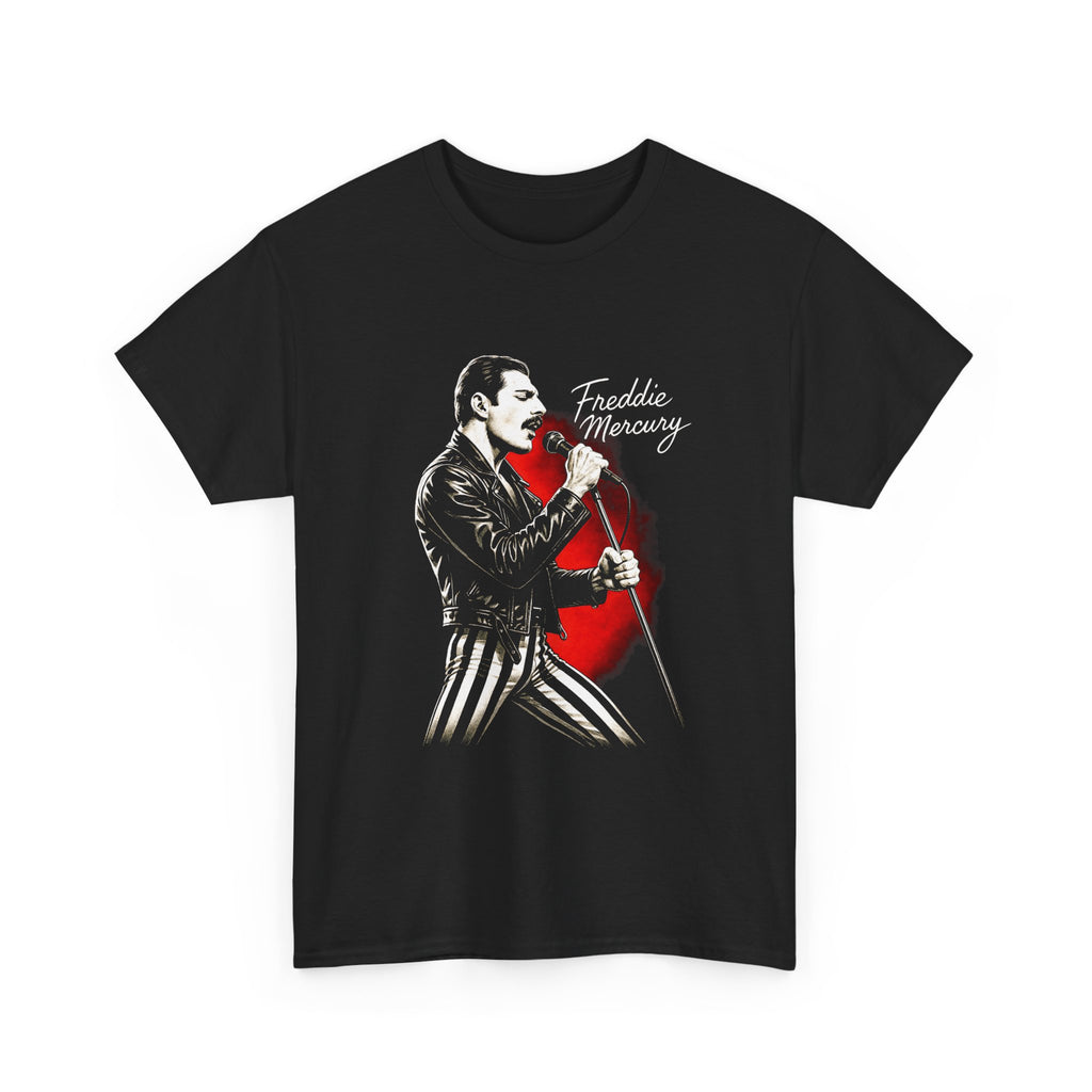 Freddy Mercury Red Heart Graphic T-Shirt - Retro Vintage Queen Band T-Shirt - NEW