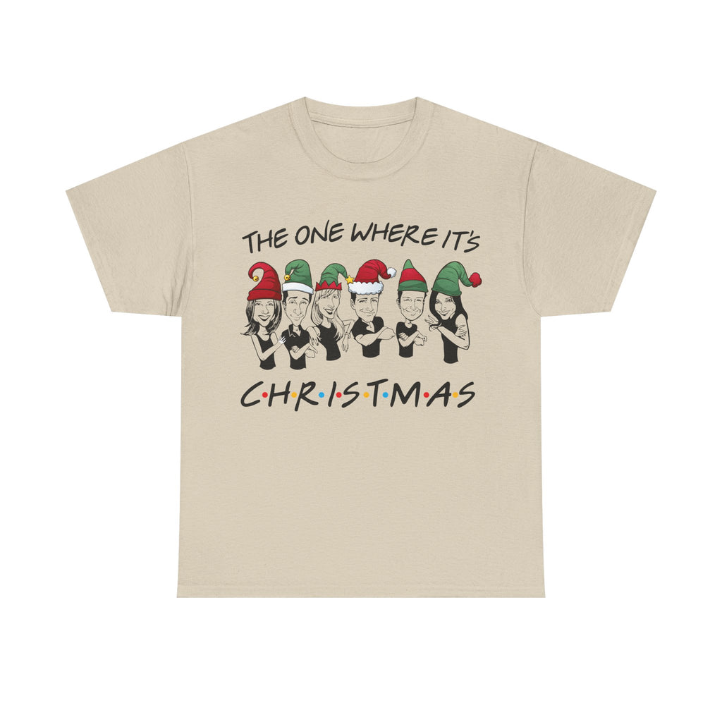 Friends Christmas T-Shirt - The One Where It's Christmas - Holiday Gift Tee Shirt - NEW