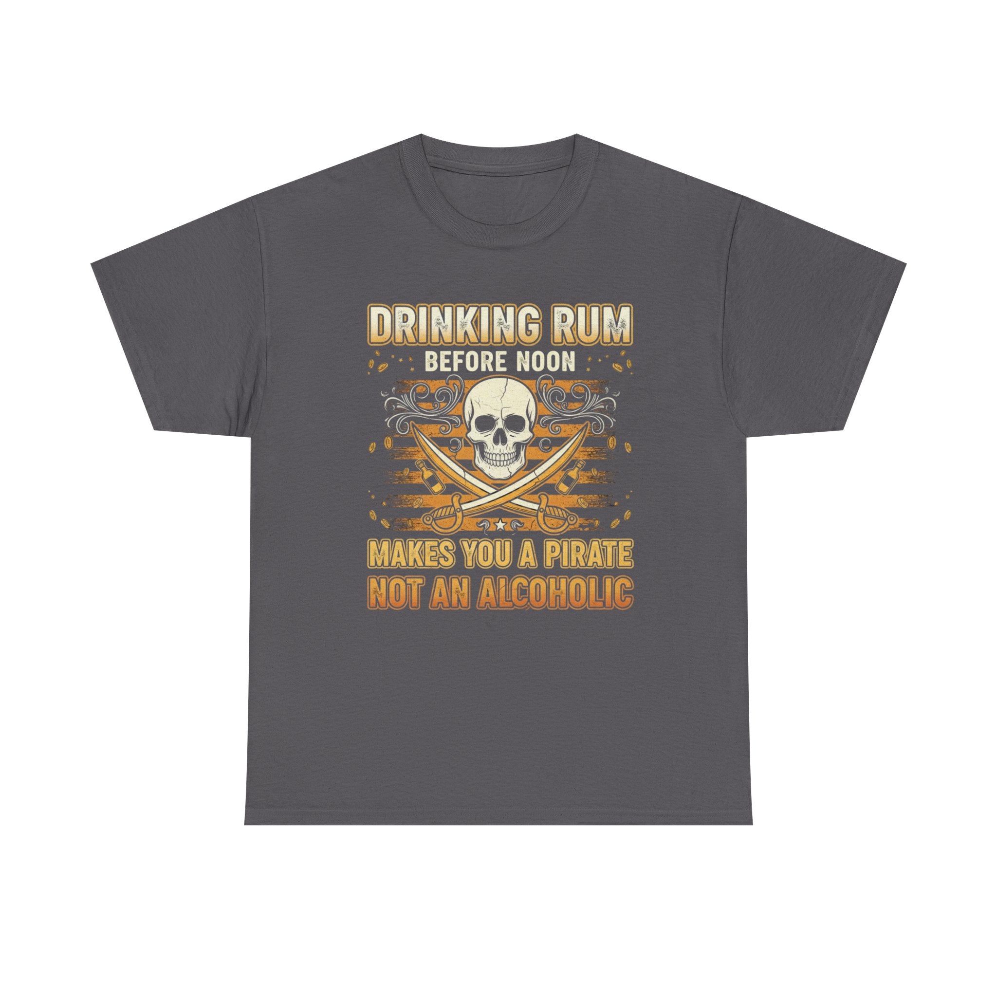 Funny Pirate T-Shirt - Drinking Rum Befire Noon - Tee Shirt Gift for Rum Drinkers
