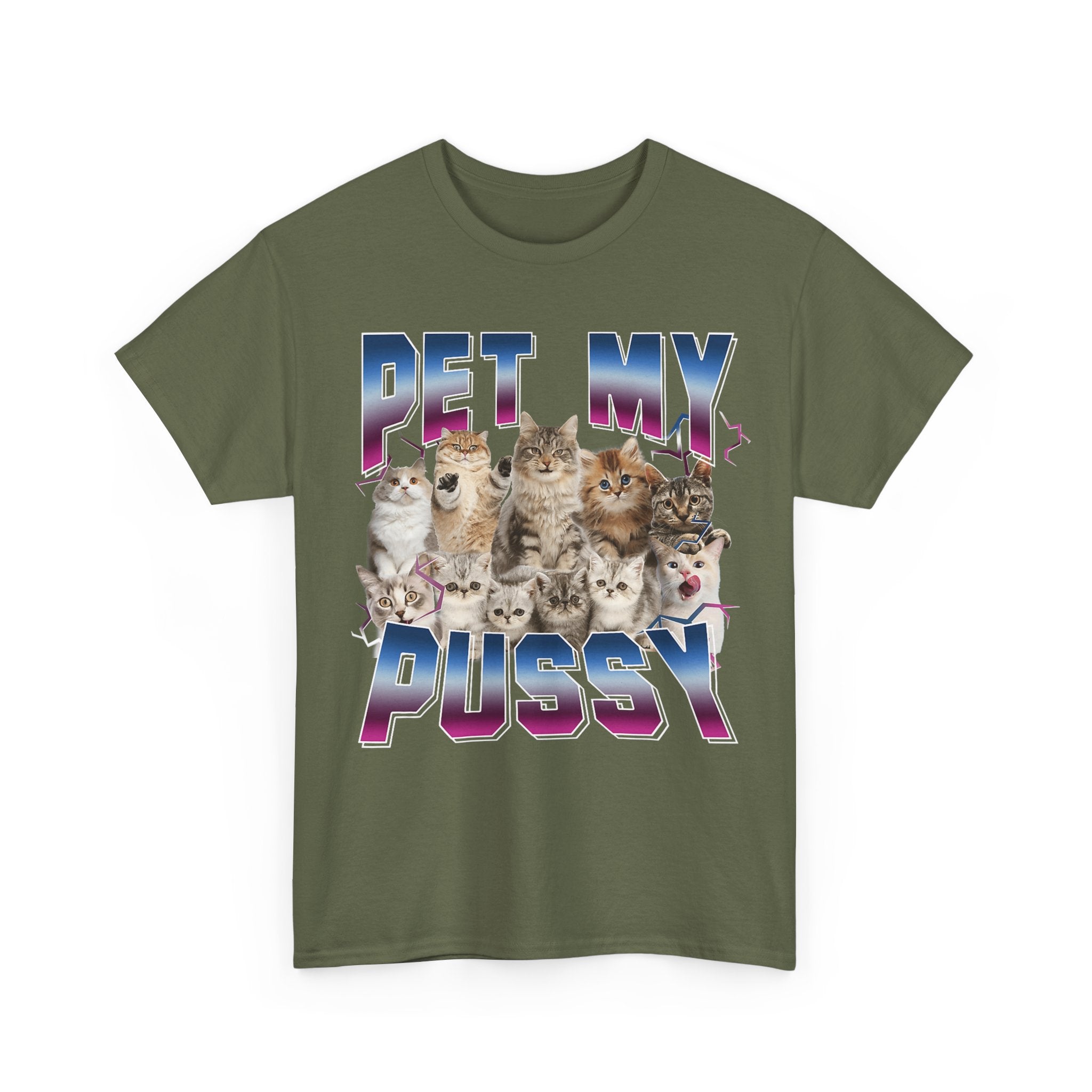 Pet My Pussy T-Shirt - Funny Cat Graphic Tee Shirt Gift for Cat Lovers