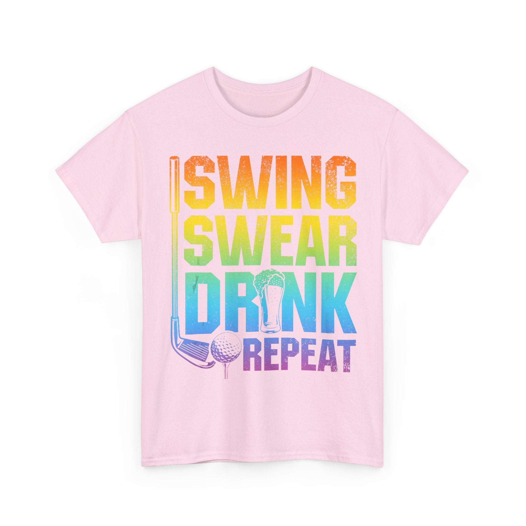 Funny Golf Tee Shirt - Swing Swear Drink Repeat - T-Shirt Gift For Golfers - Golfer Dad Grandad
