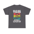 Ask Me About Trains - Funny Train Spotter Tee Shirt - T-Shirt For Train Enthusiast - Model Trains Gift For Dad Grandad